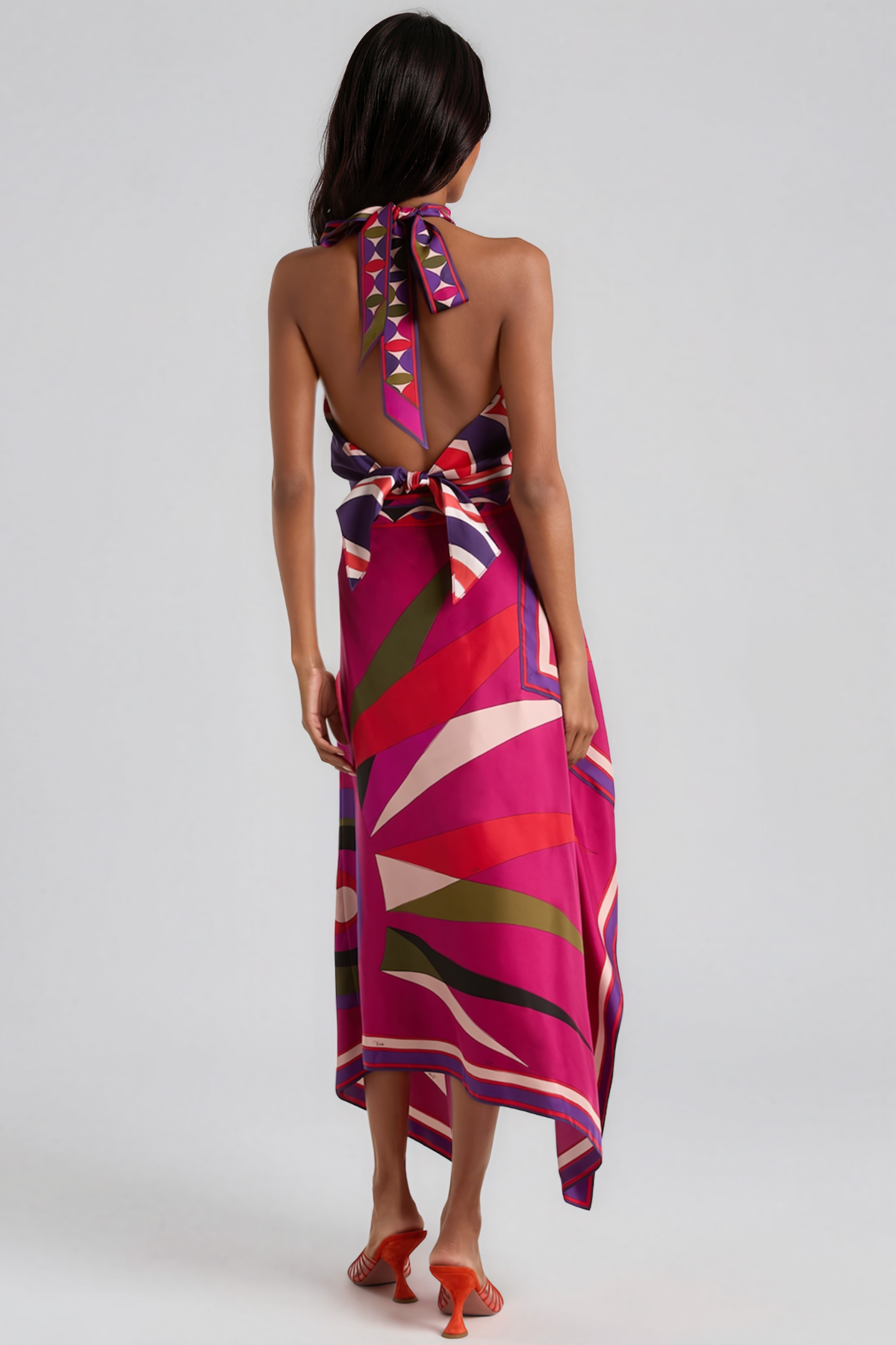Hardmod Backless Print Split Skirt Set