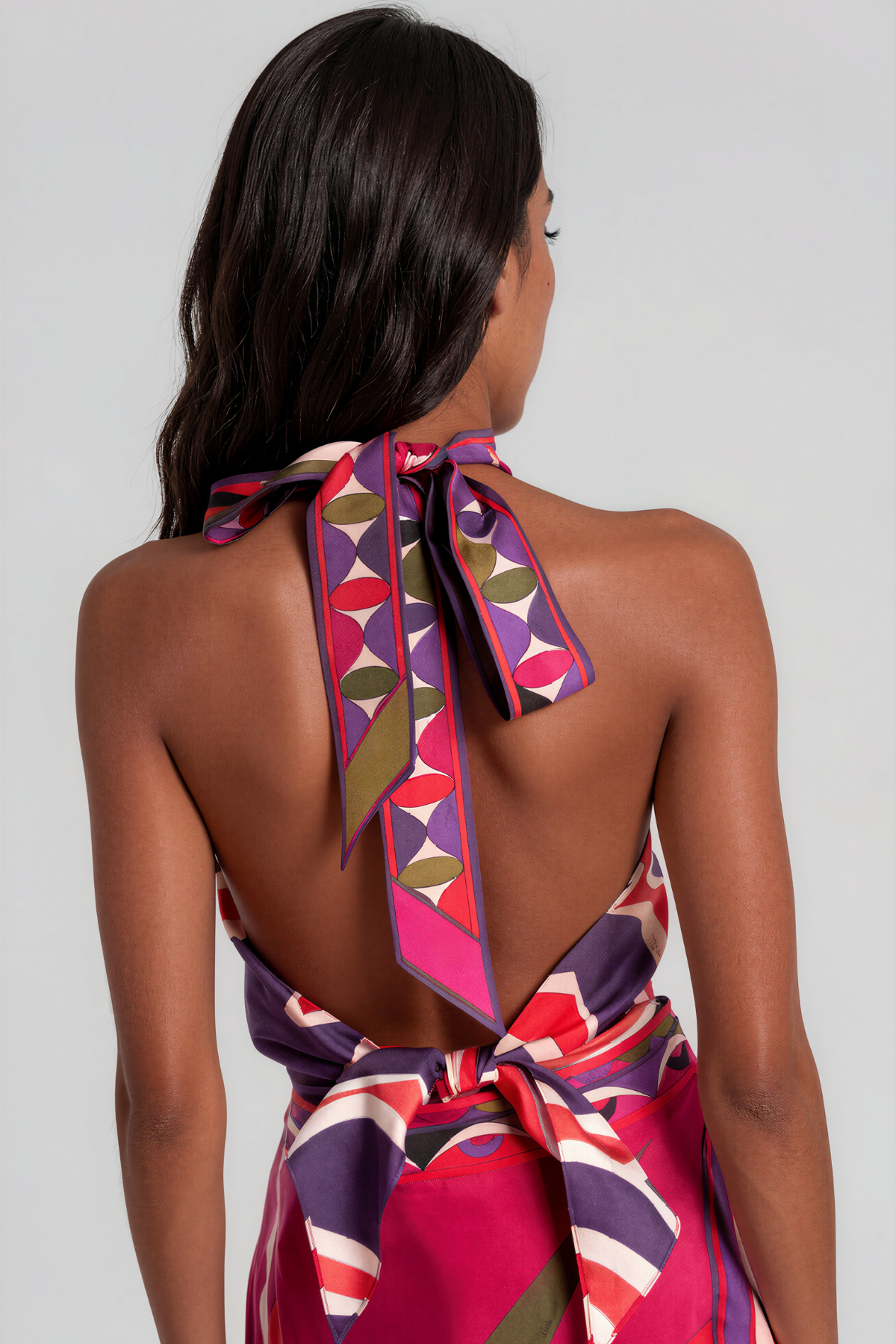 Hardmod Backless Print Split Skirt Set