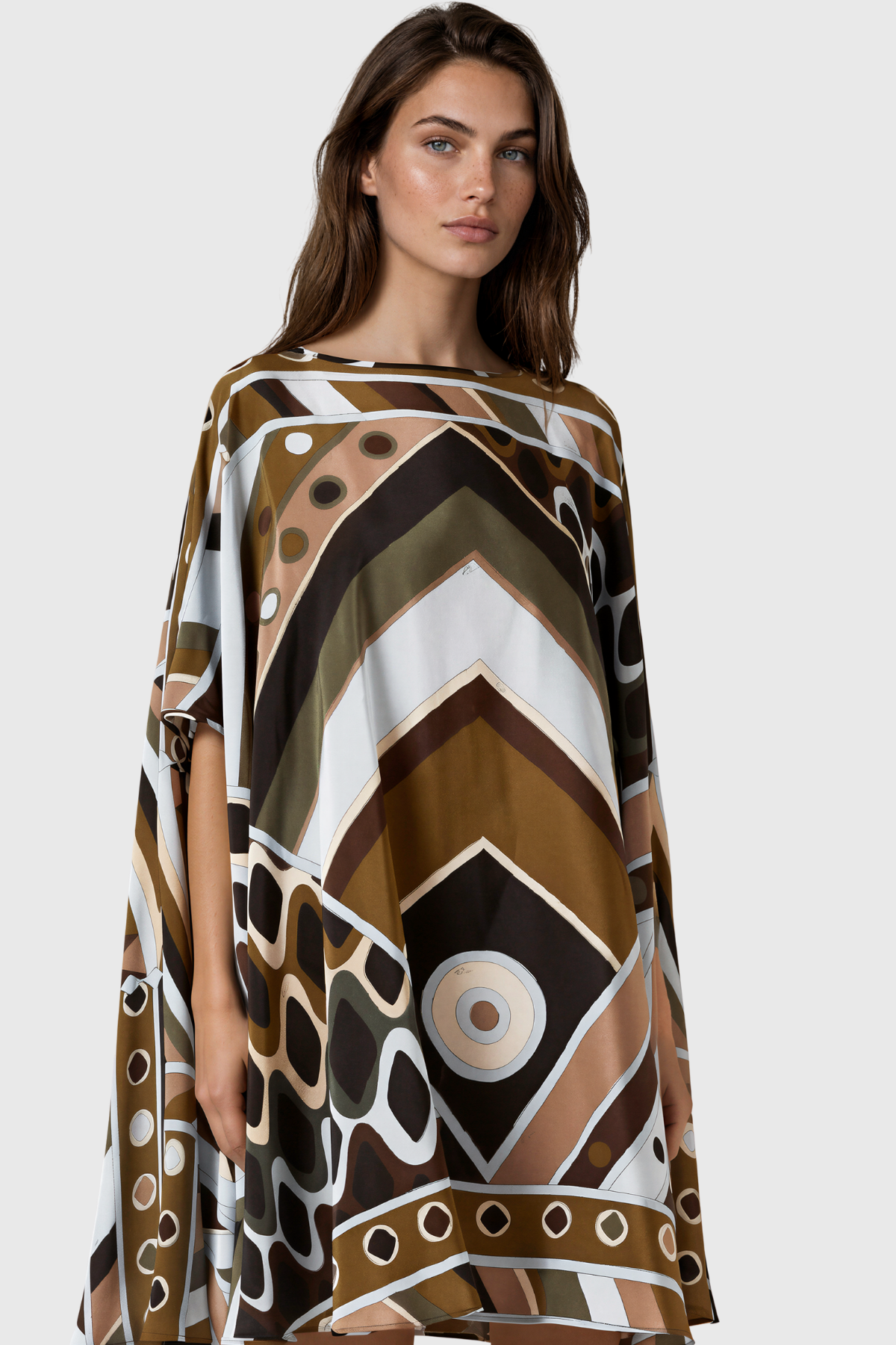 Hardmod Cape Sleeve Print Mini Dress