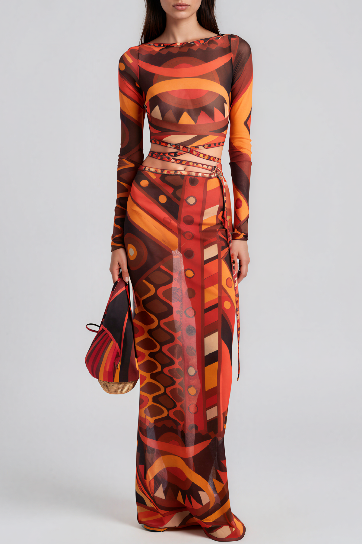 Hardmod Crop Print Skirt Set