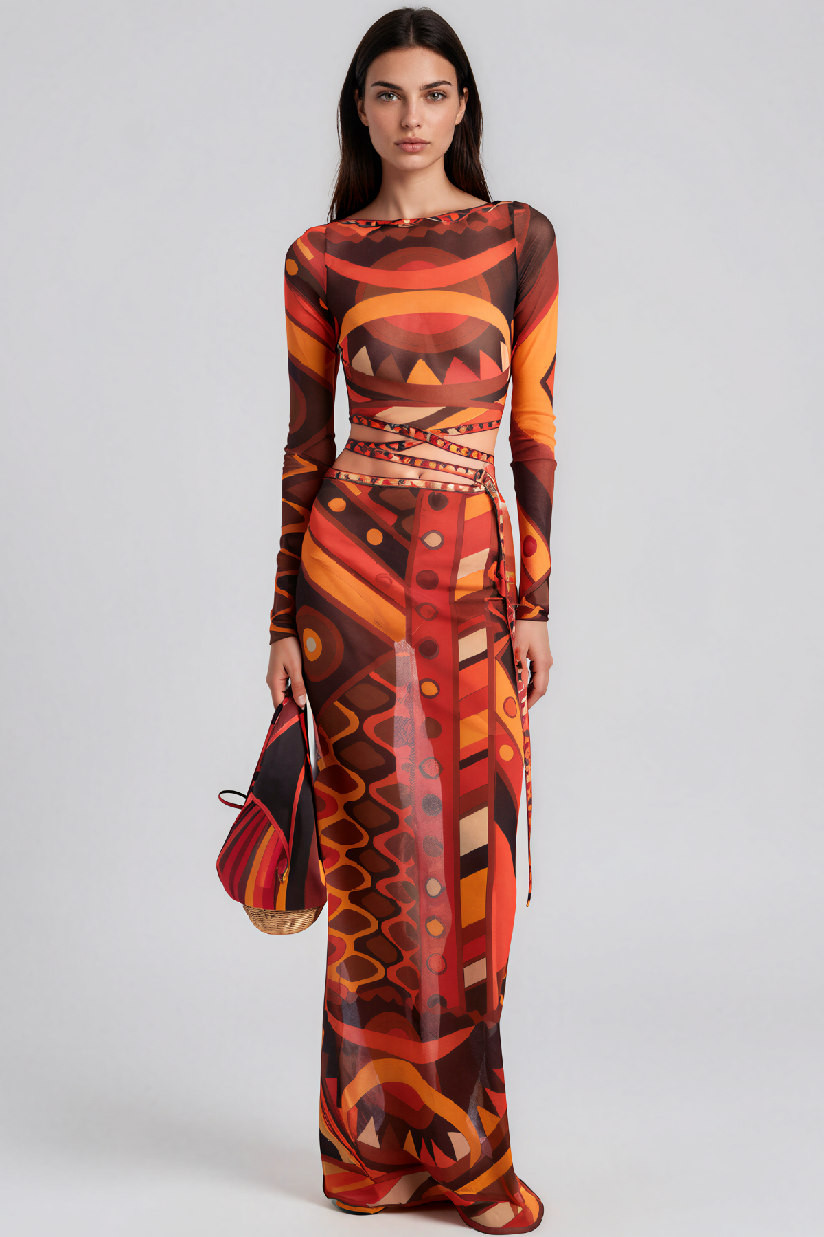 Hardmod Crop Print Skirt Set