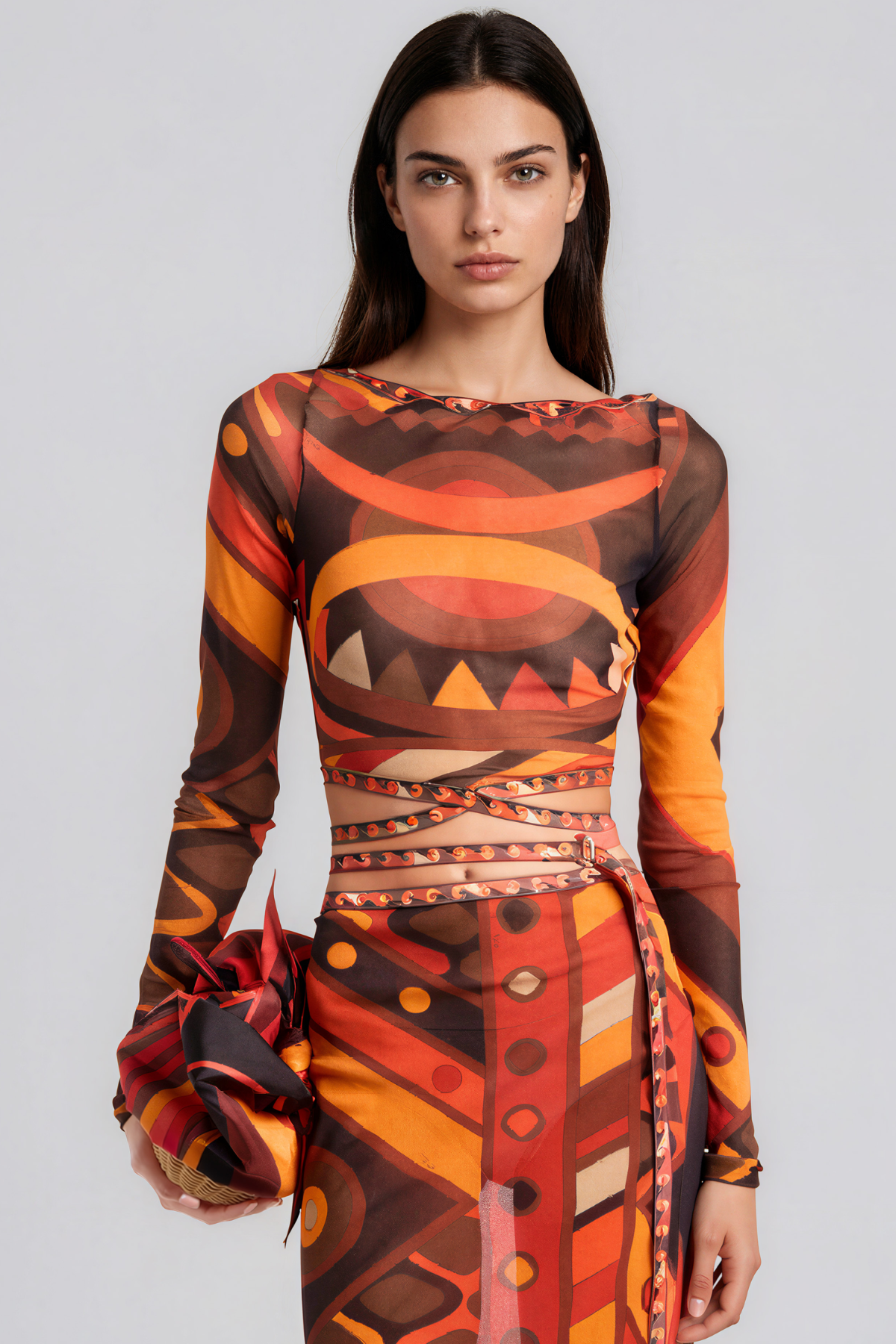 Hardmod Crop Print Skirt Set