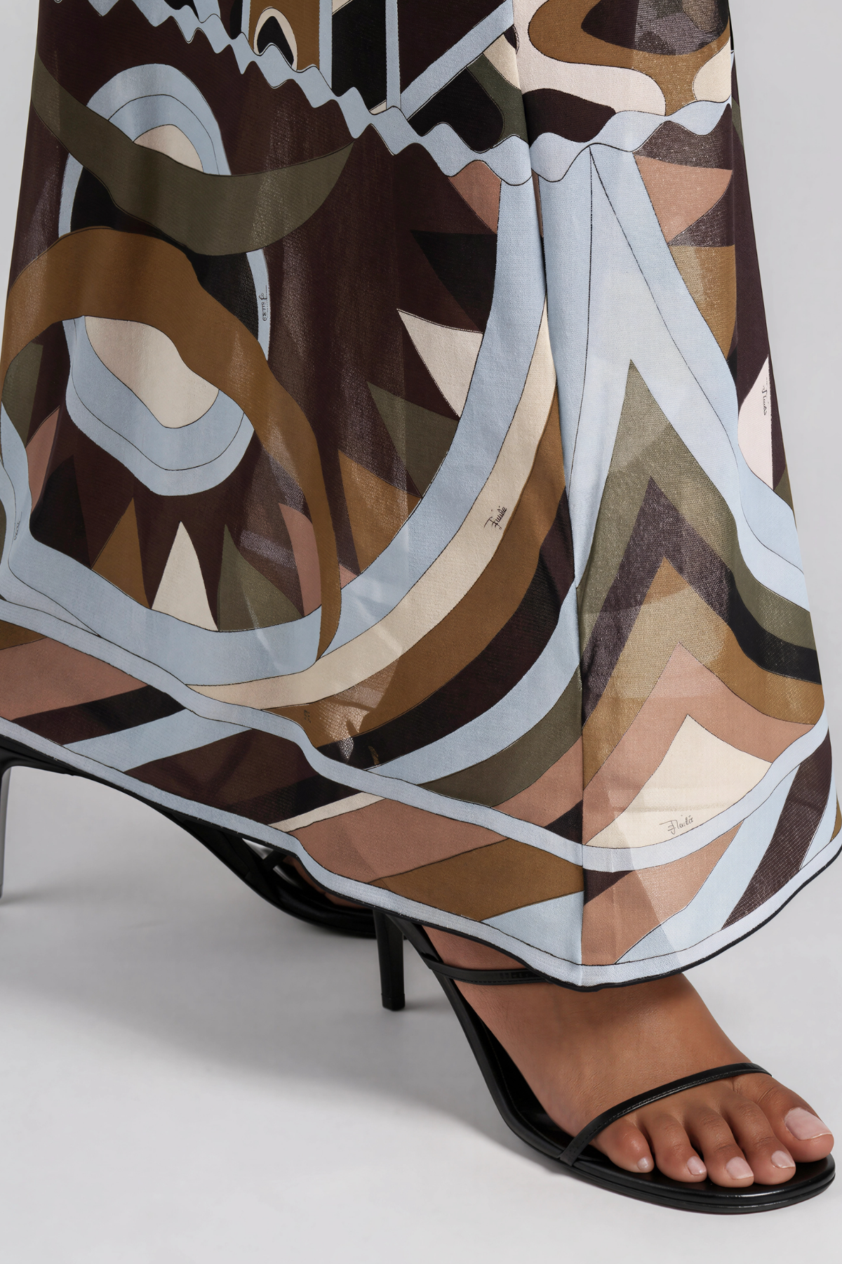 Hardmod Crop Print Skirt Set In Brown