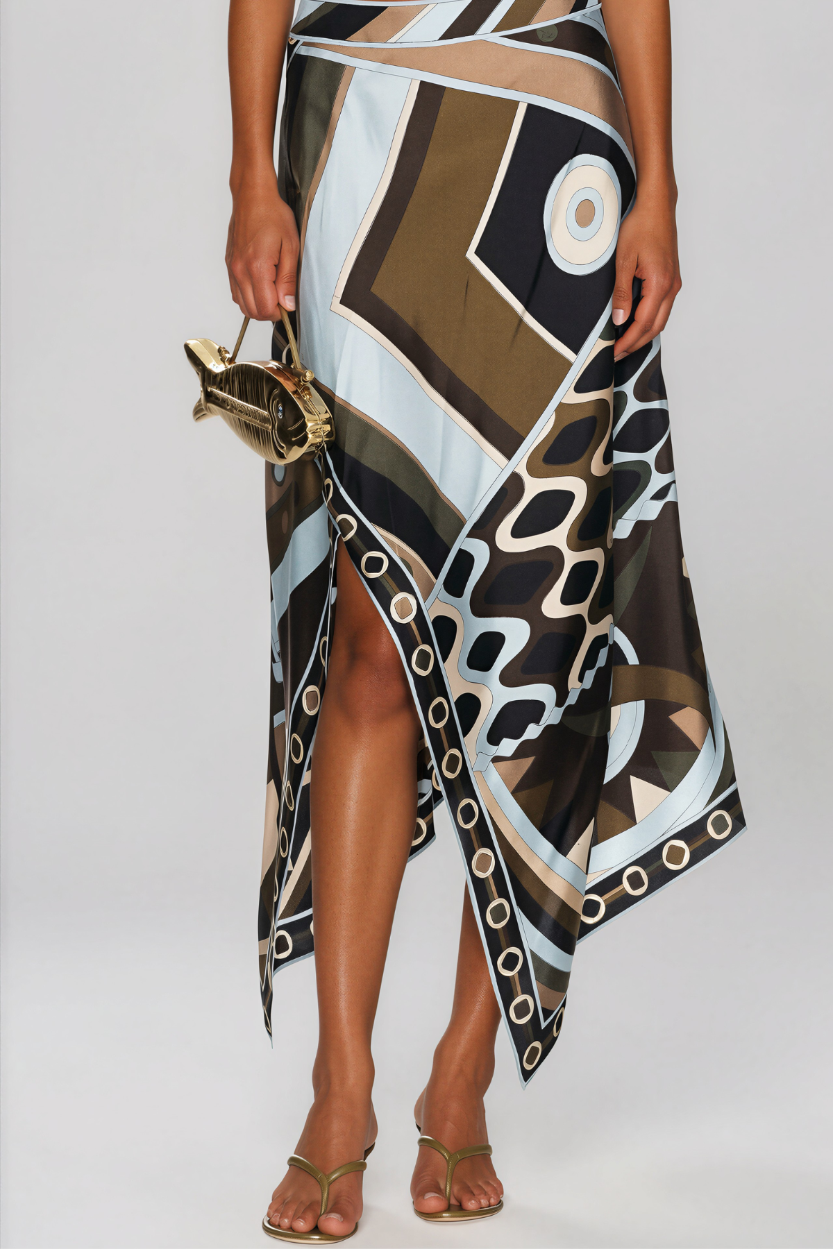 Hardmod Halter Neck Print Split Skirt Set