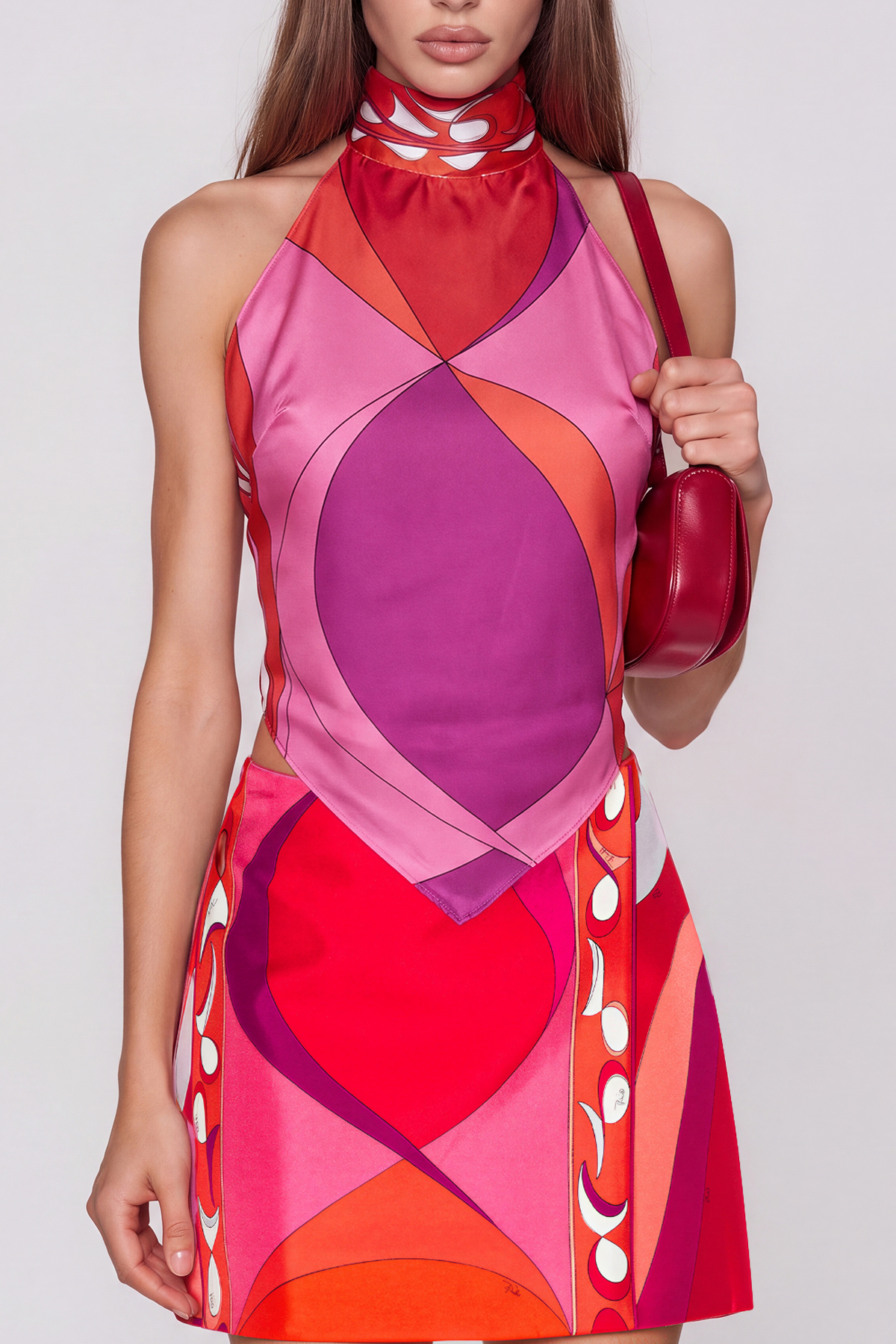 Hardmod Halter Neck Print Top