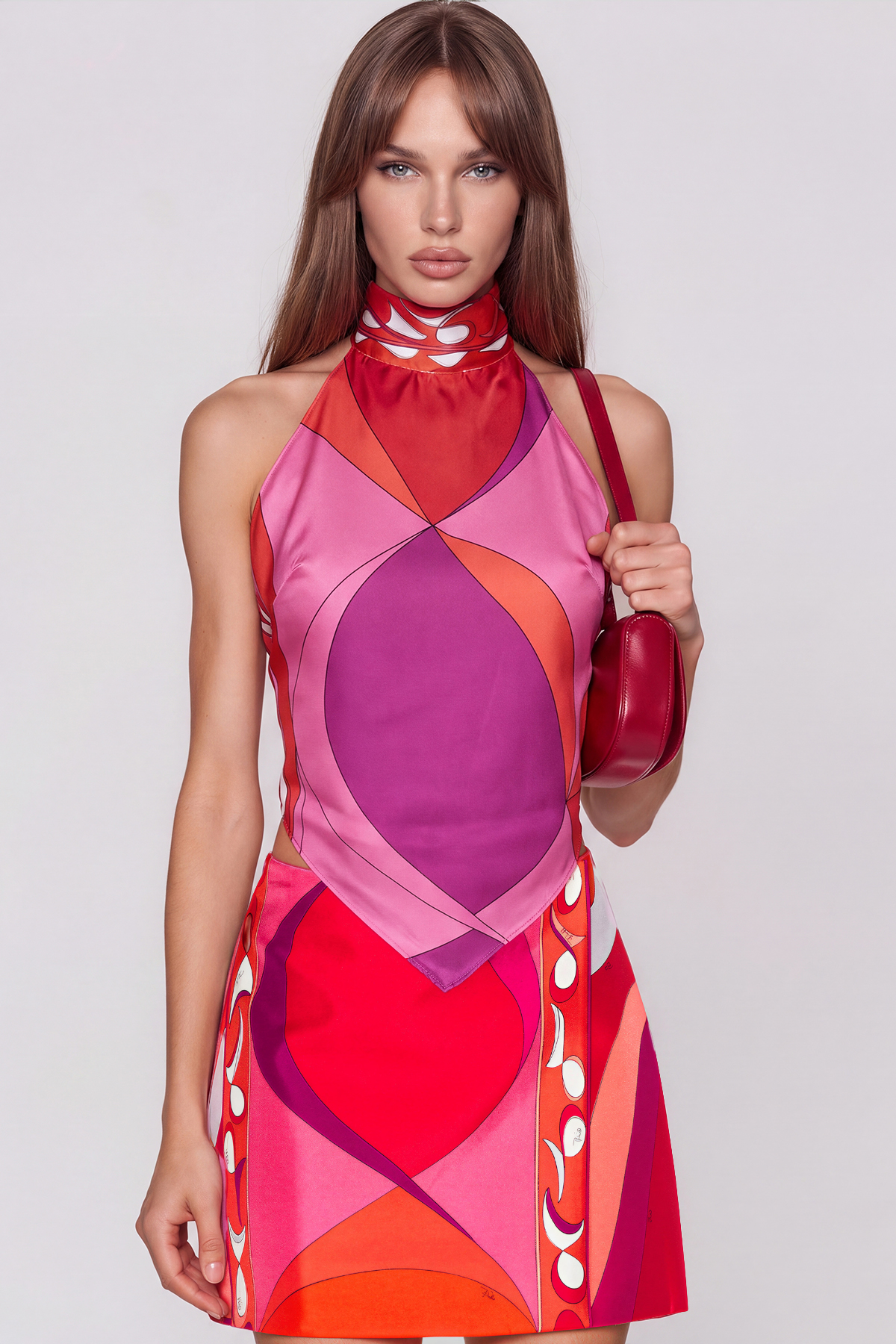 Hardmod Halter Neck Print Top