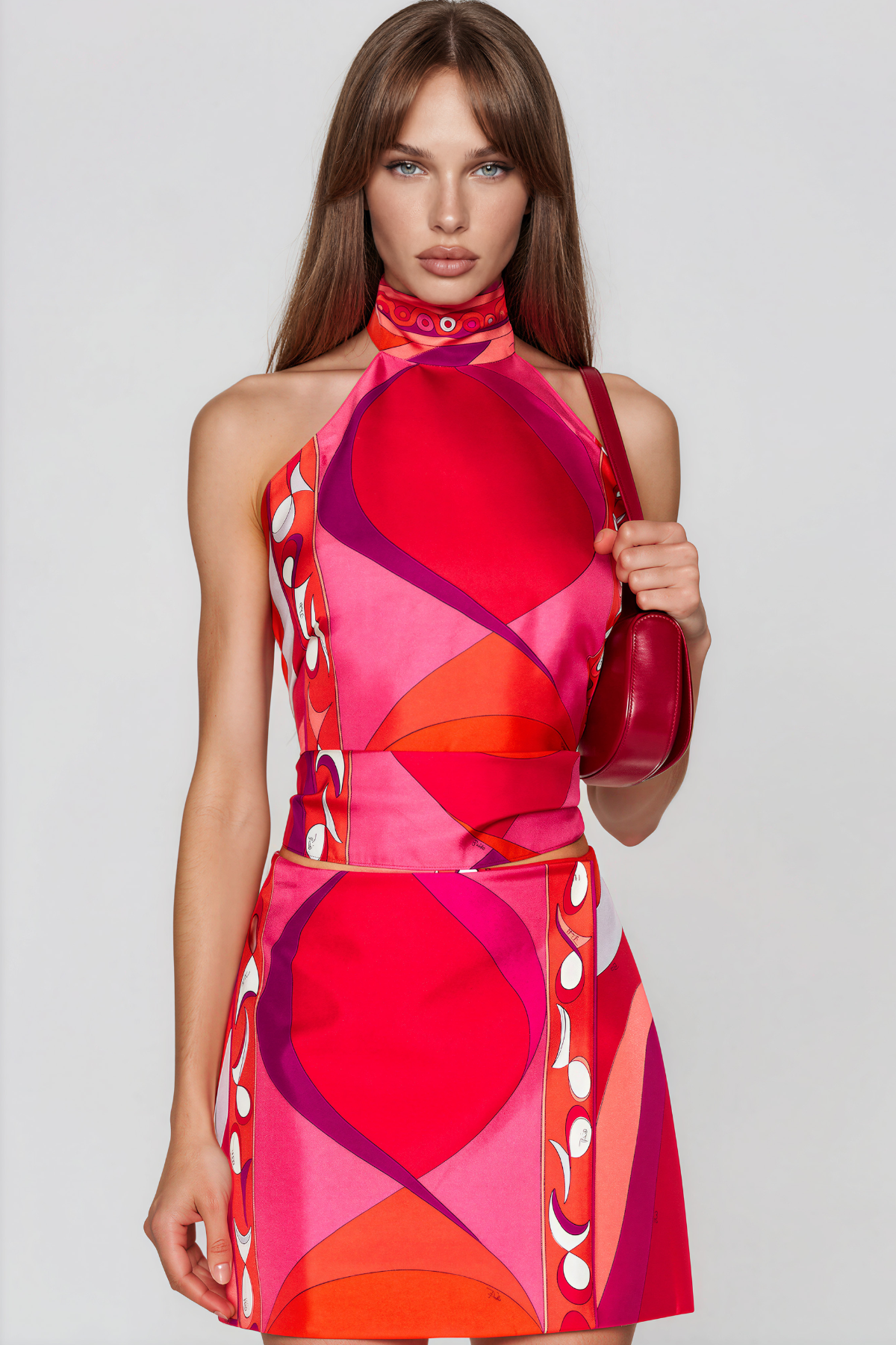 Hardmod Halter Neck Print Top