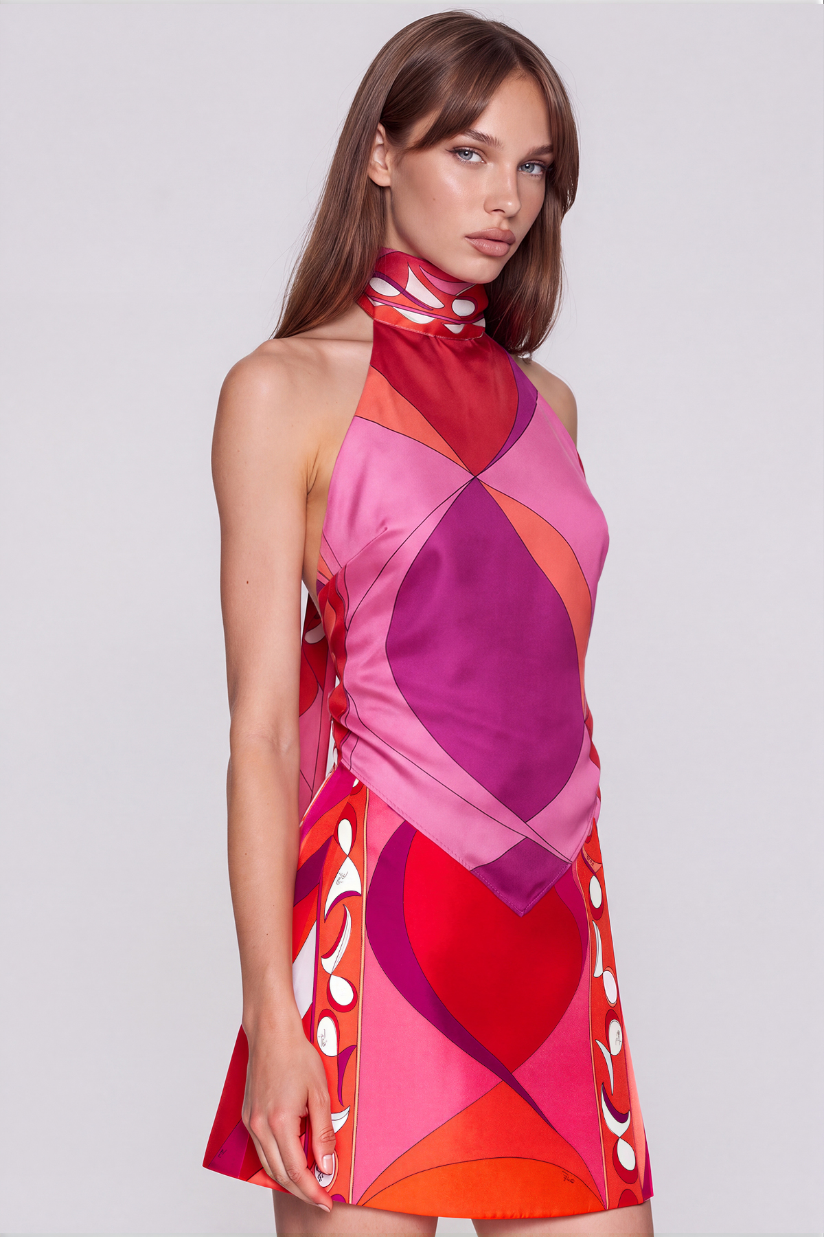Hardmod Halter Neck Print Top