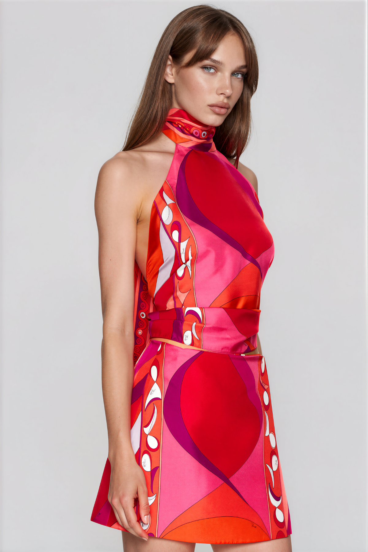 Hardmod Halter Neck Print Top