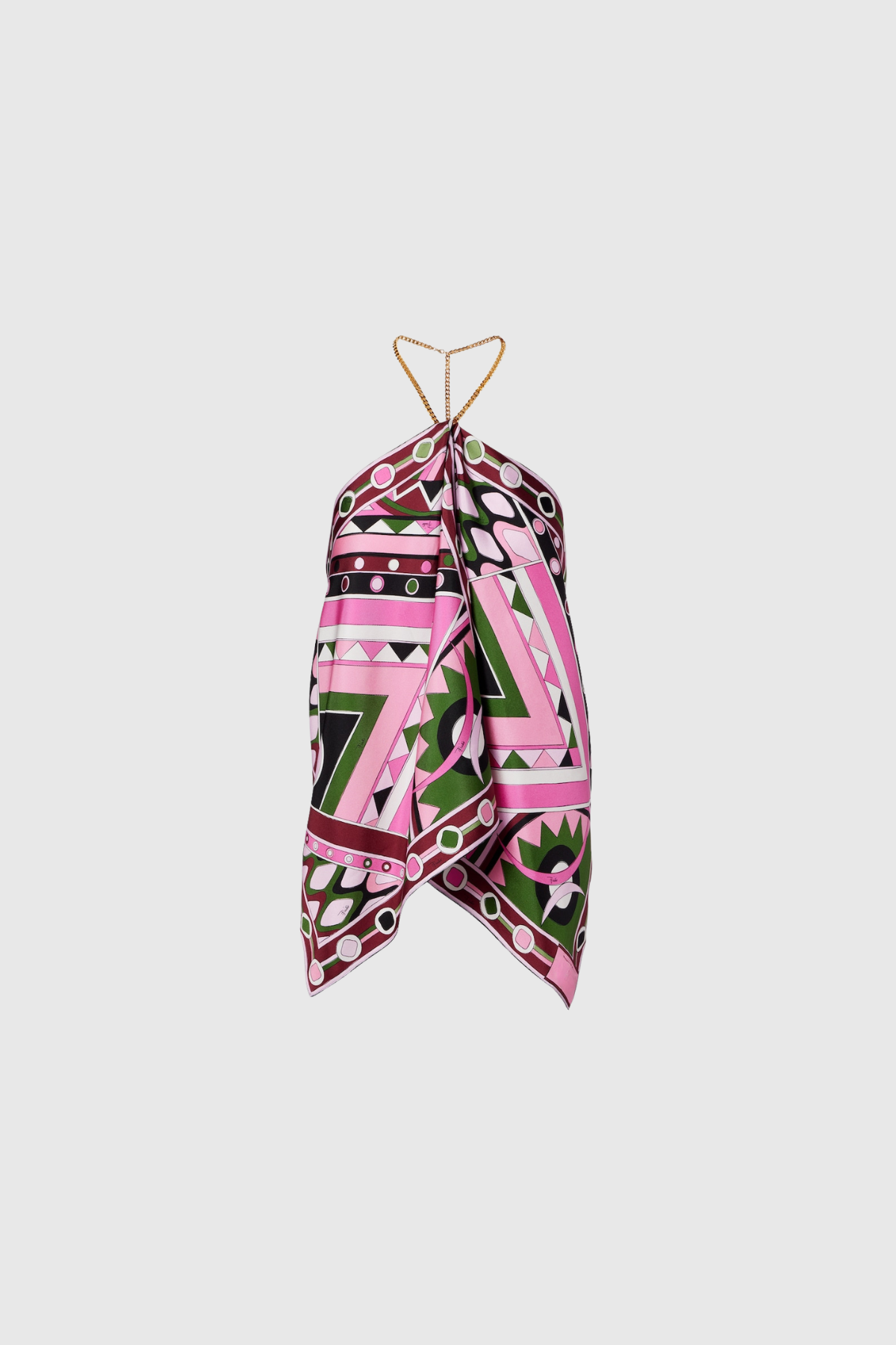 Hardmod Halter Neck Print Top In Pink