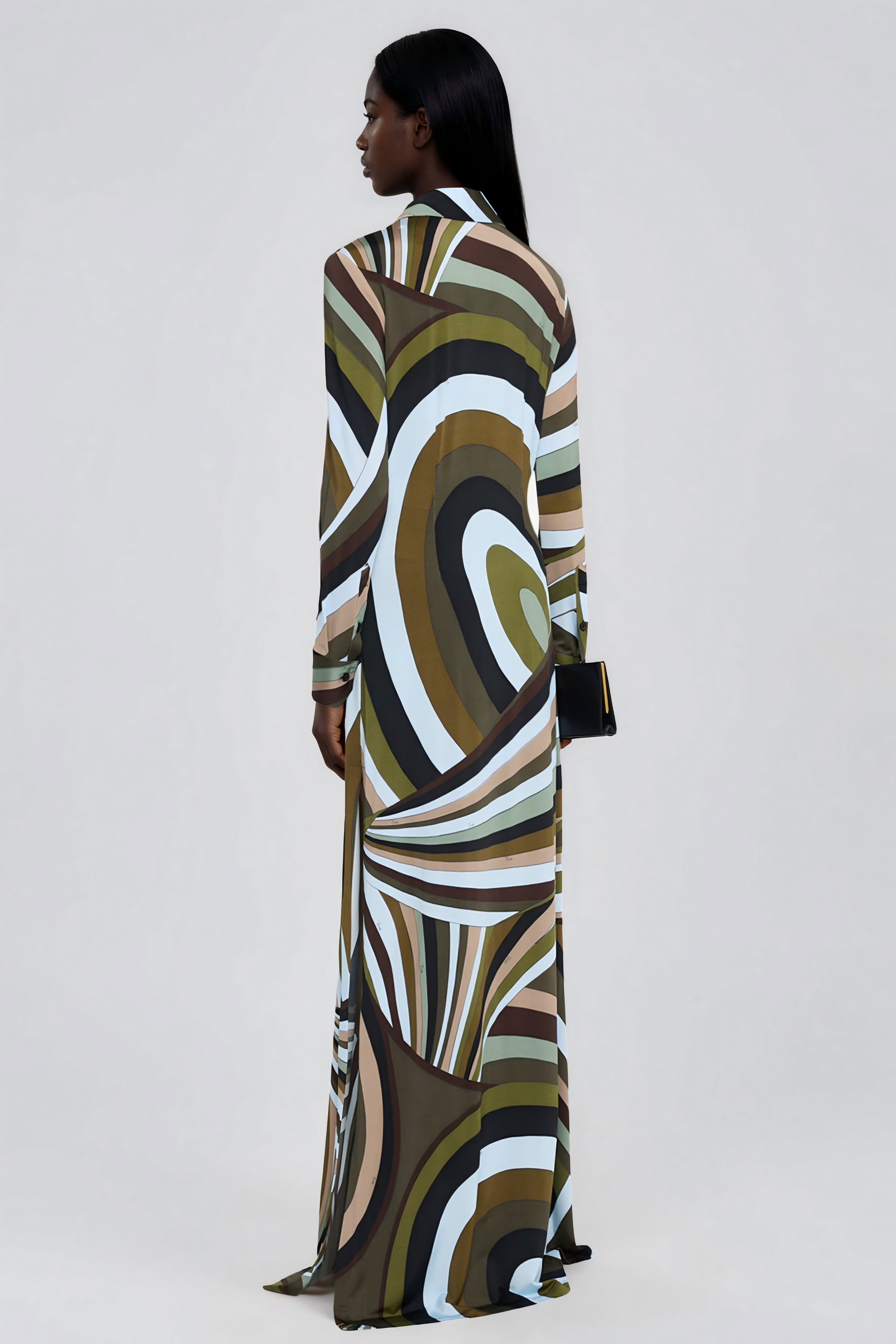 Hardmod Lapel Print Maxi Dress
