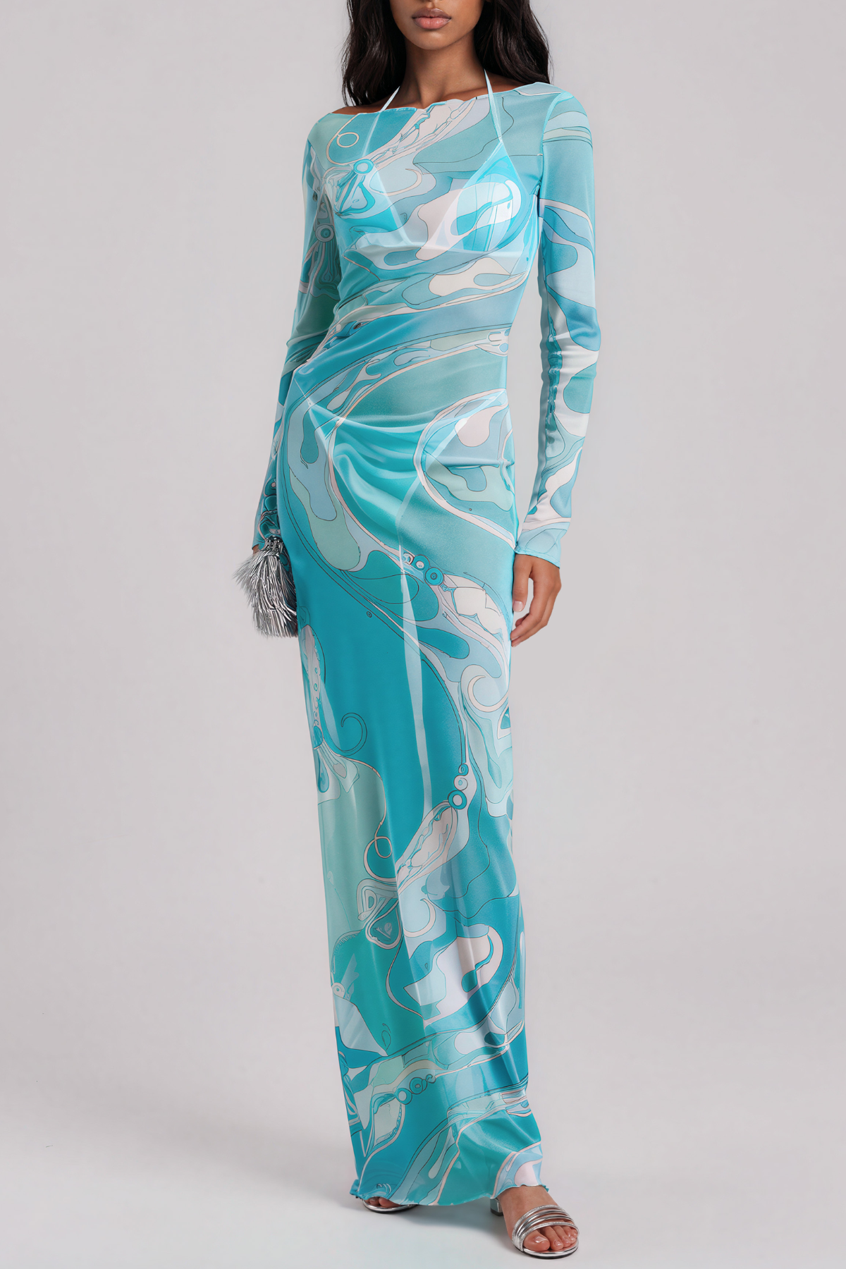Hardmod Mesh Print Maxi Dress
