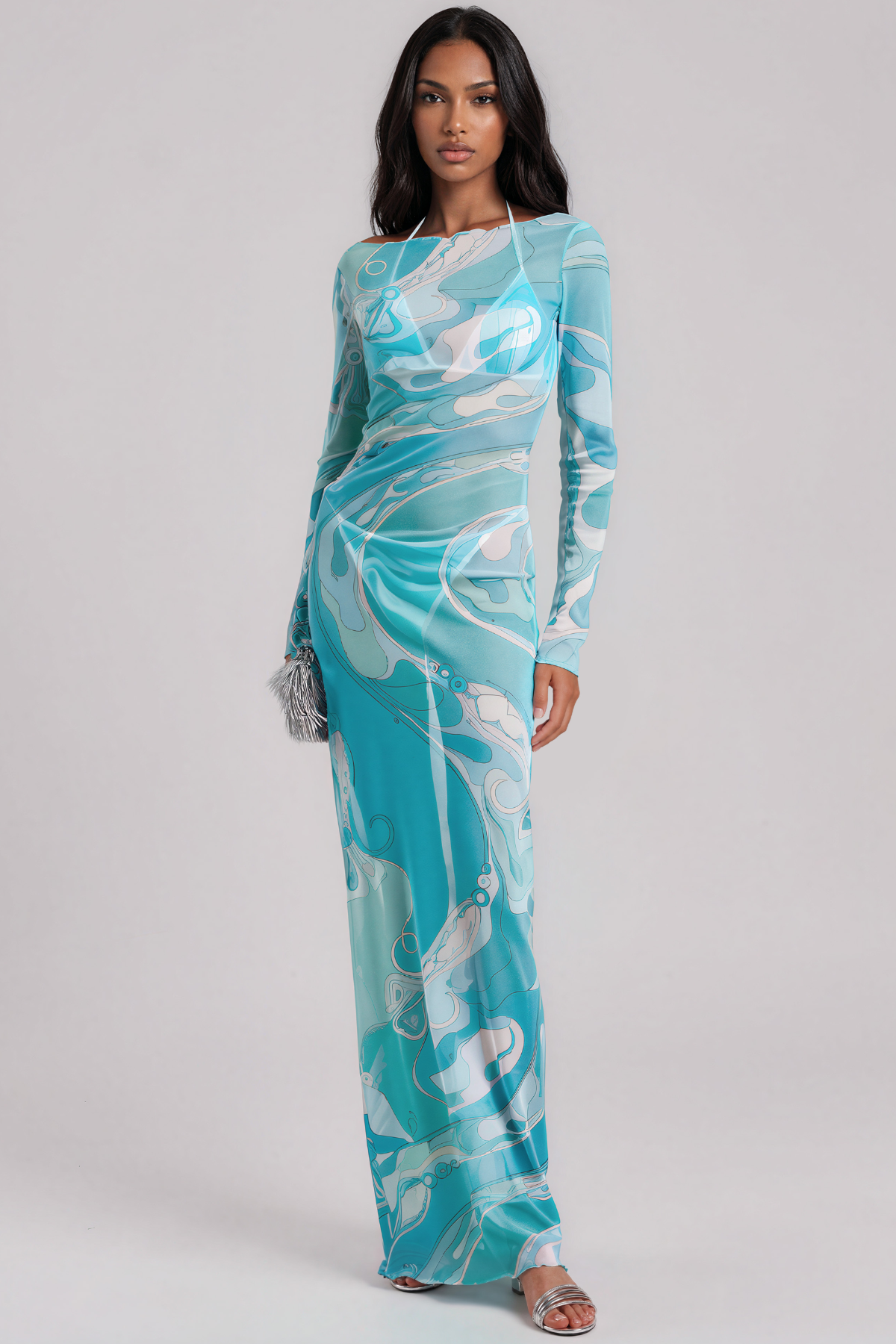 Hardmod Mesh Print Maxi Dress
