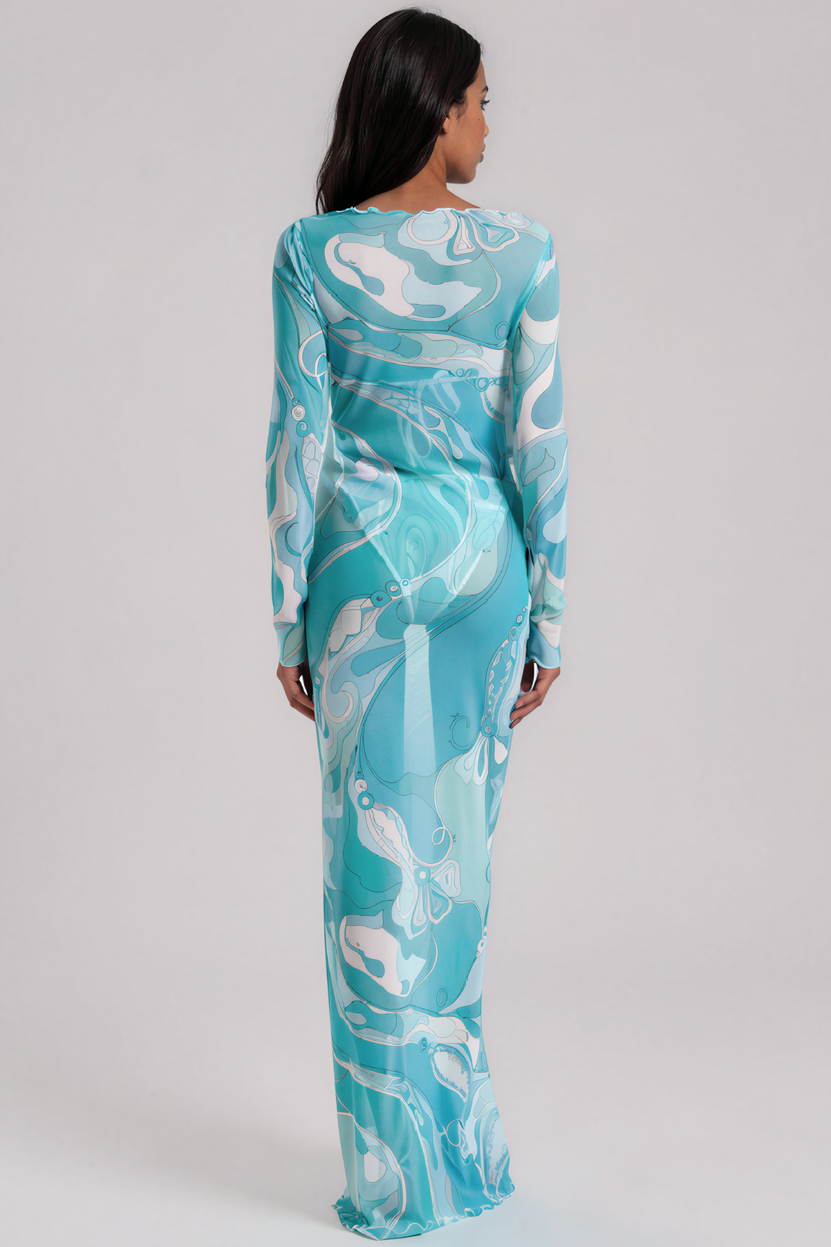 Hardmod Mesh Print Maxi Dress