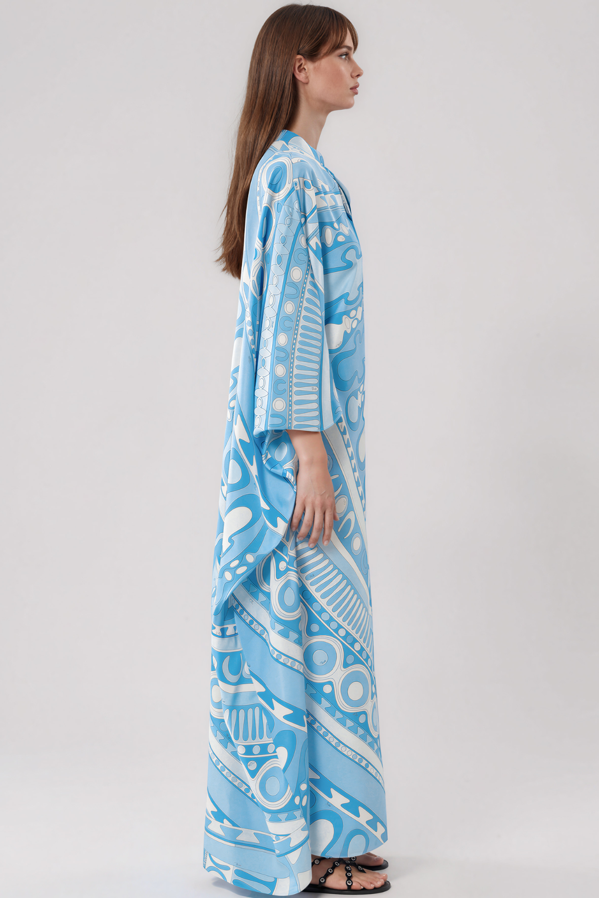Hardmod Oversized Print Maxi Dress In Blue