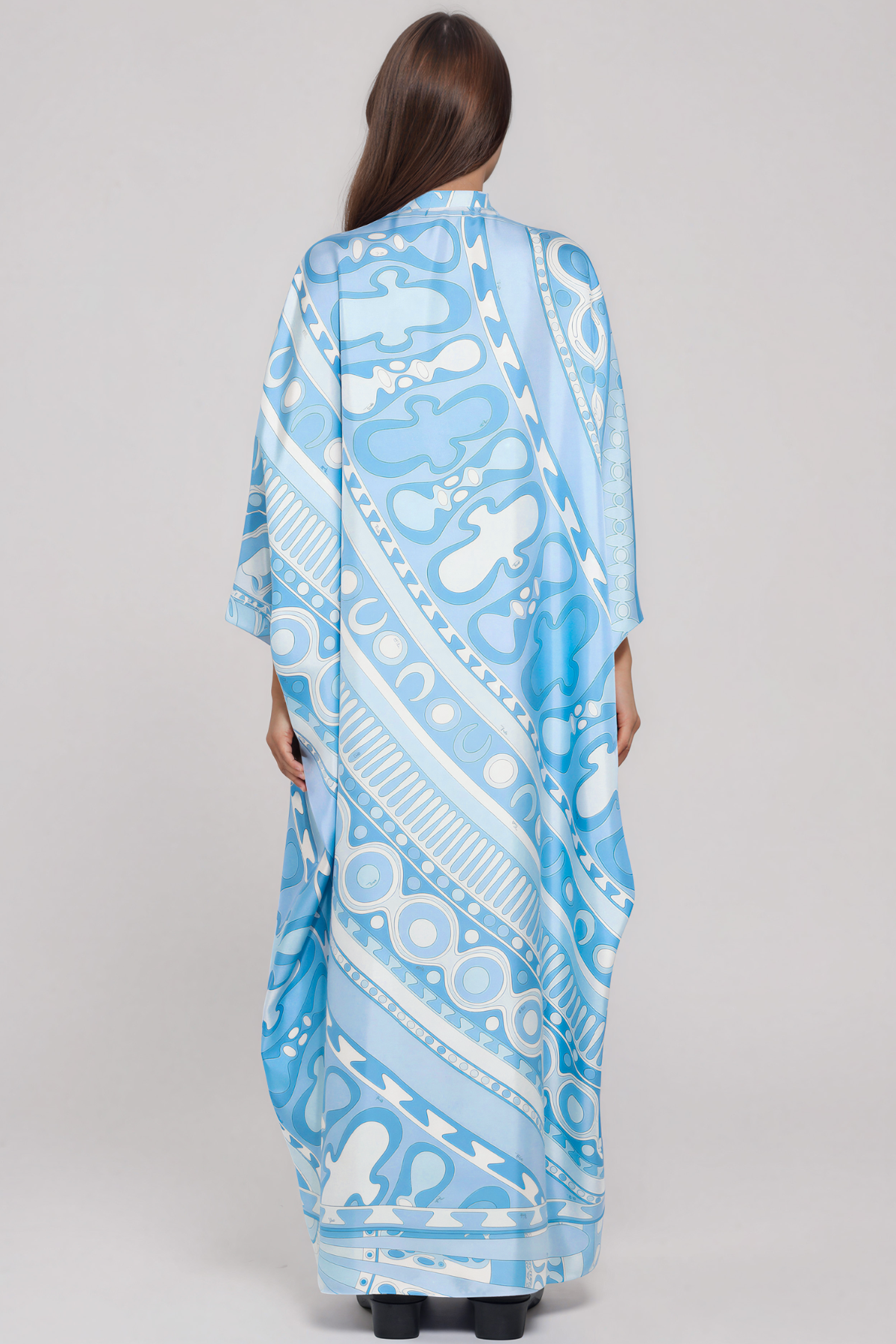 Hardmod Oversized Print Maxi Dress In Blue