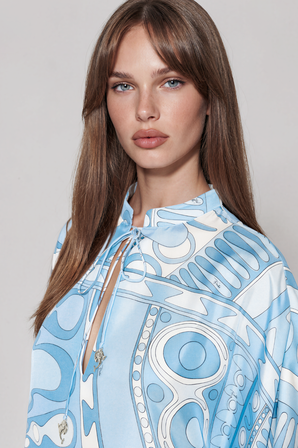Hardmod Oversized Print Maxi Dress In Blue