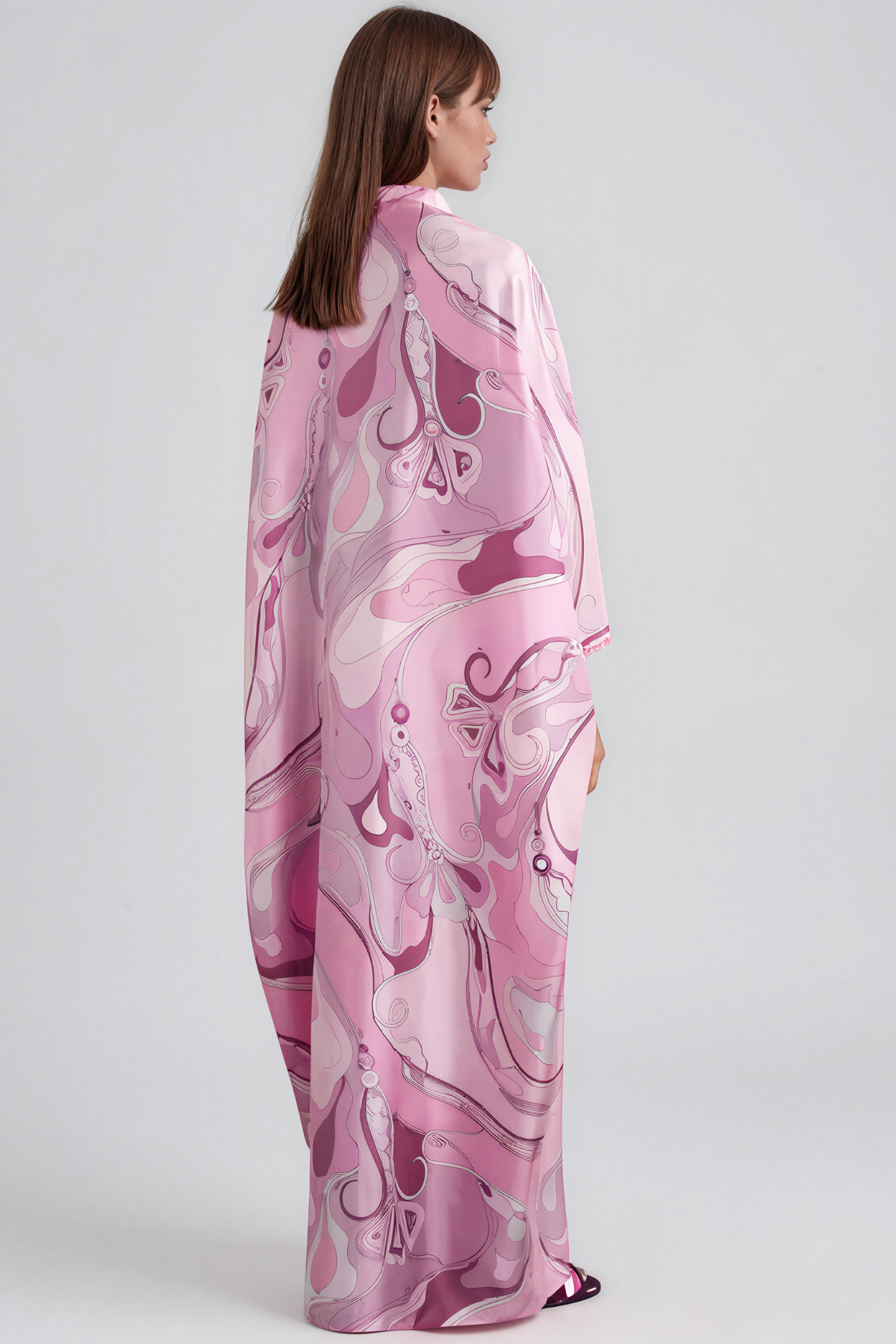 Hardmod Oversized Print Maxi Dress In Pink