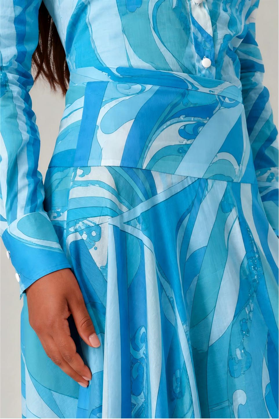 Hardmod Print Skirt Set In Blue