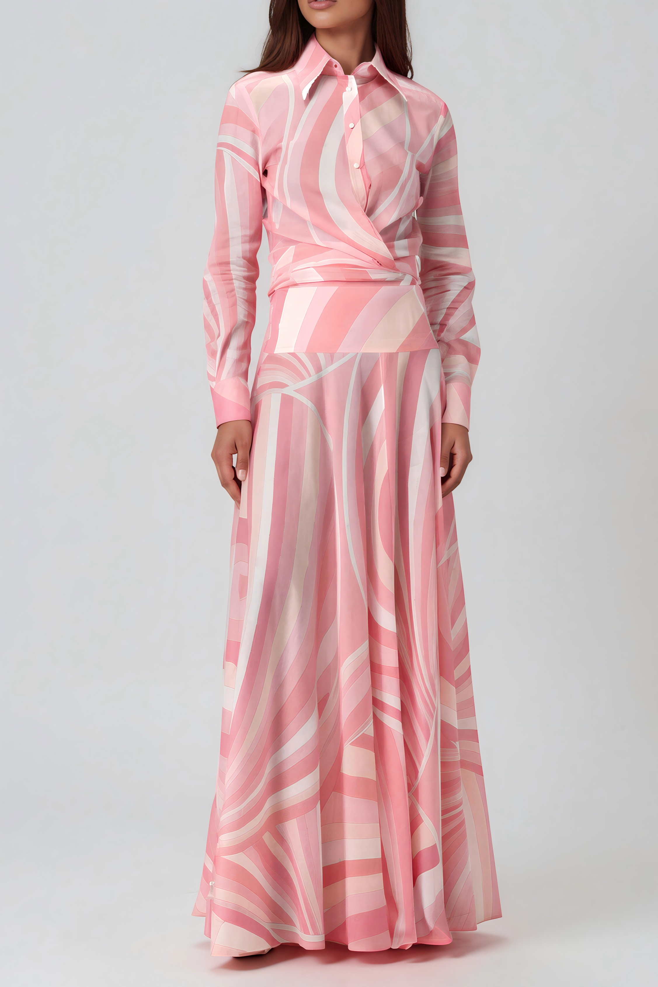 Hardmod Print Skirt Set In Pink