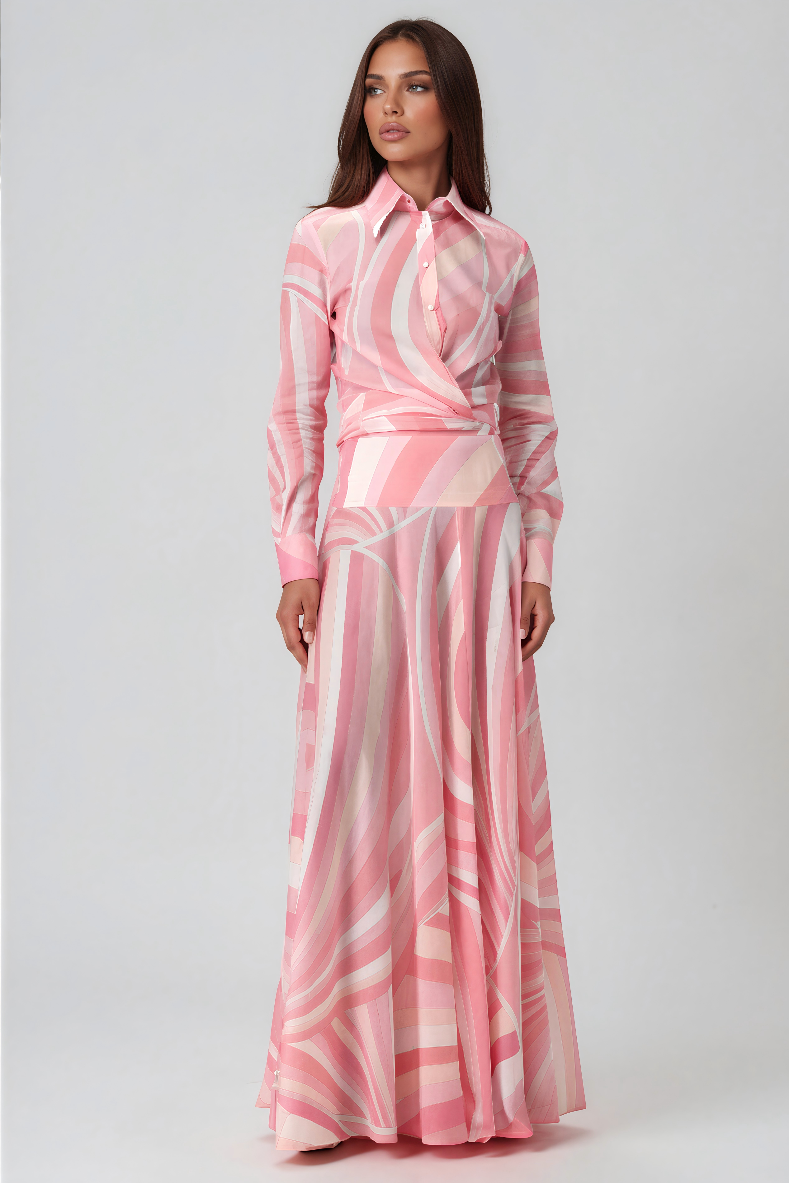 Hardmod Print Skirt Set In Pink