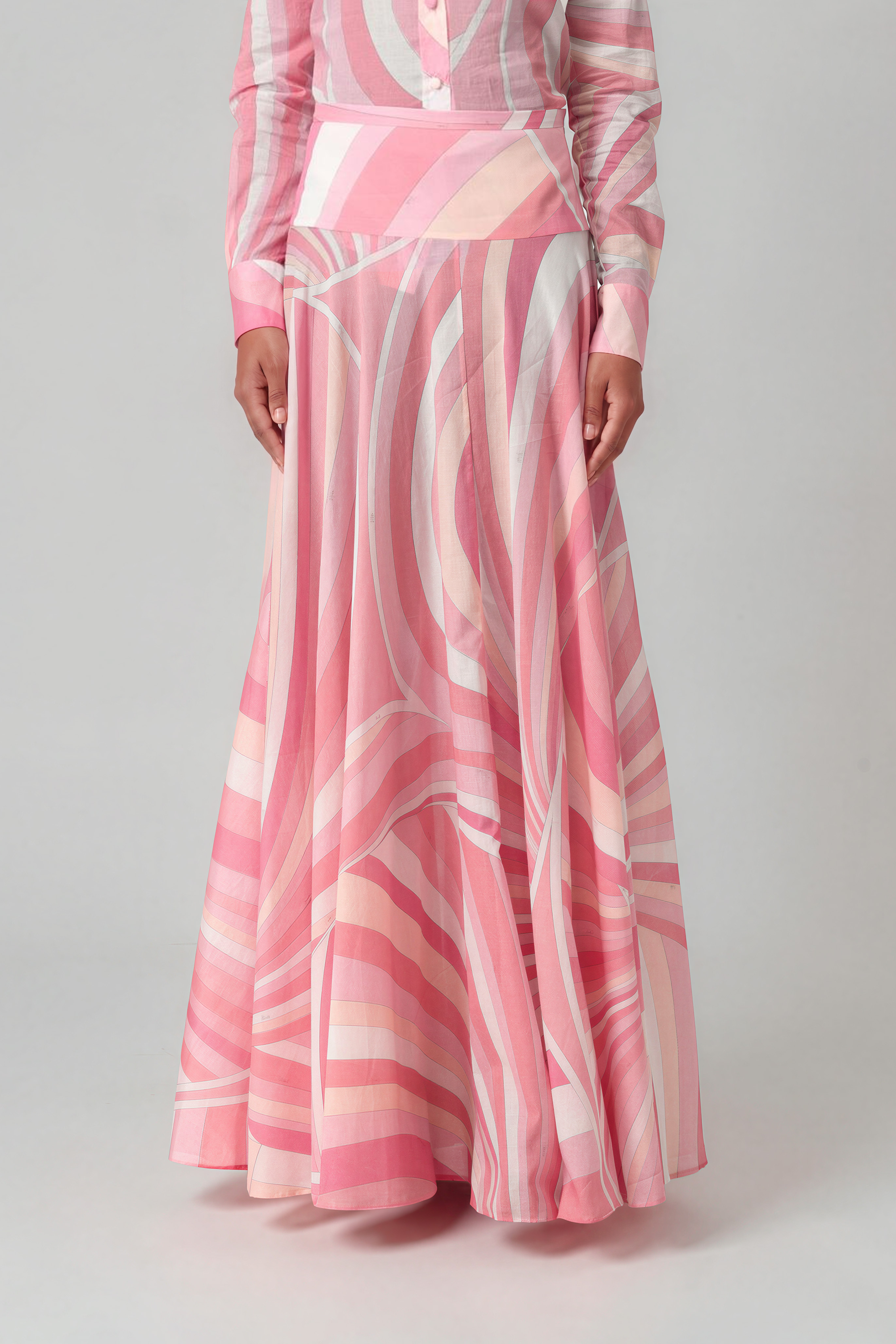 Hardmod Print Skirt Set In Pink