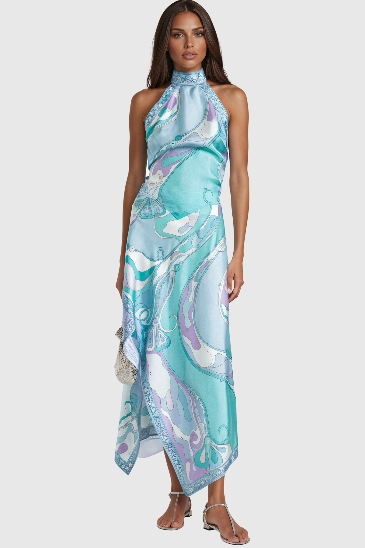 Hardmod Halter Neck Print Skirt Set