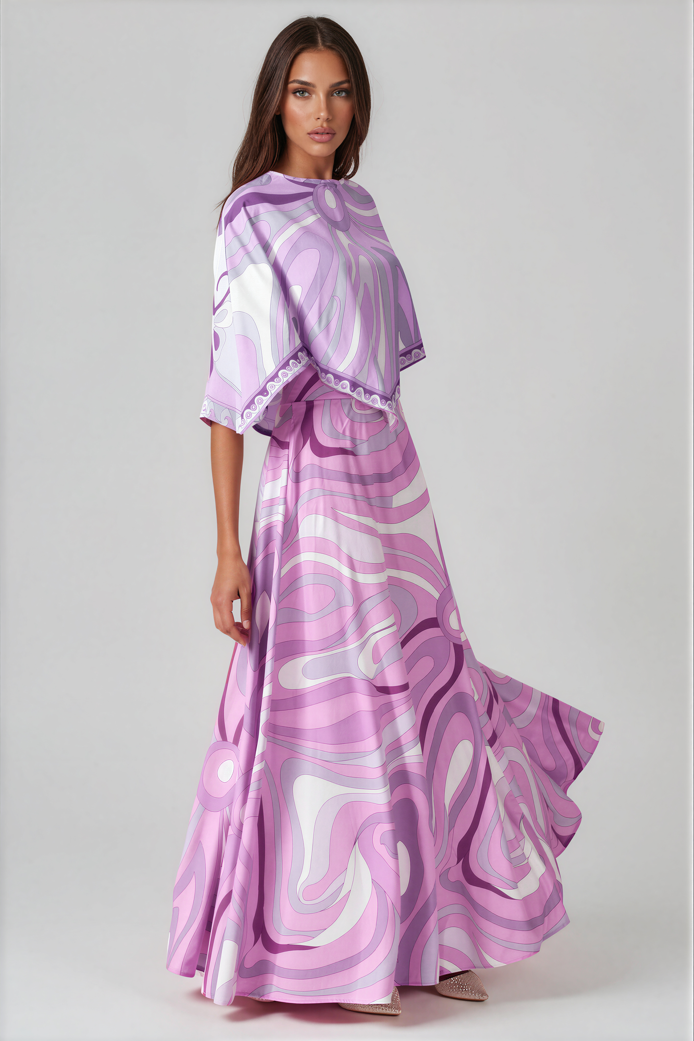 Hardmod Shawl Print Skirt Set