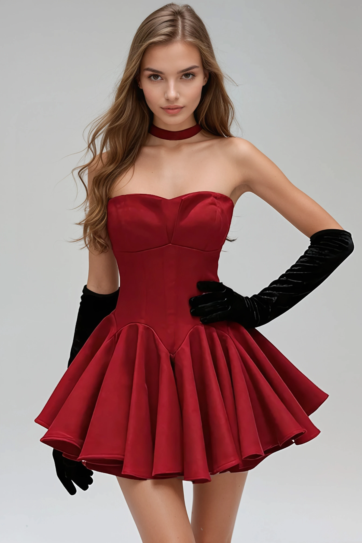 Helvia Bow Ruffle Mini Dress