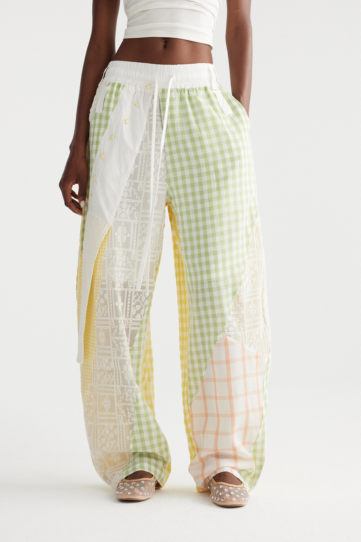 Henrikki Grid Patchwork Pants