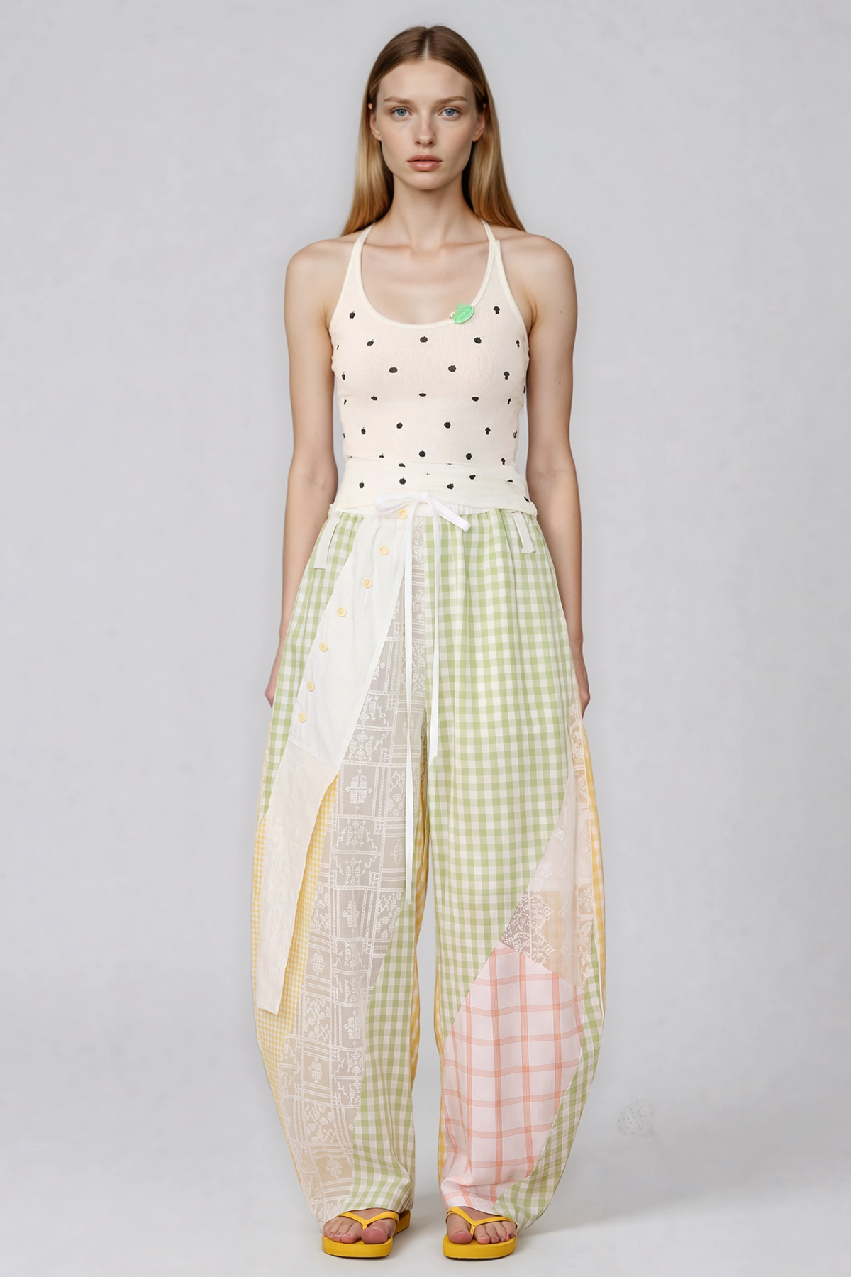Henrikki Grid Patchwork Pants