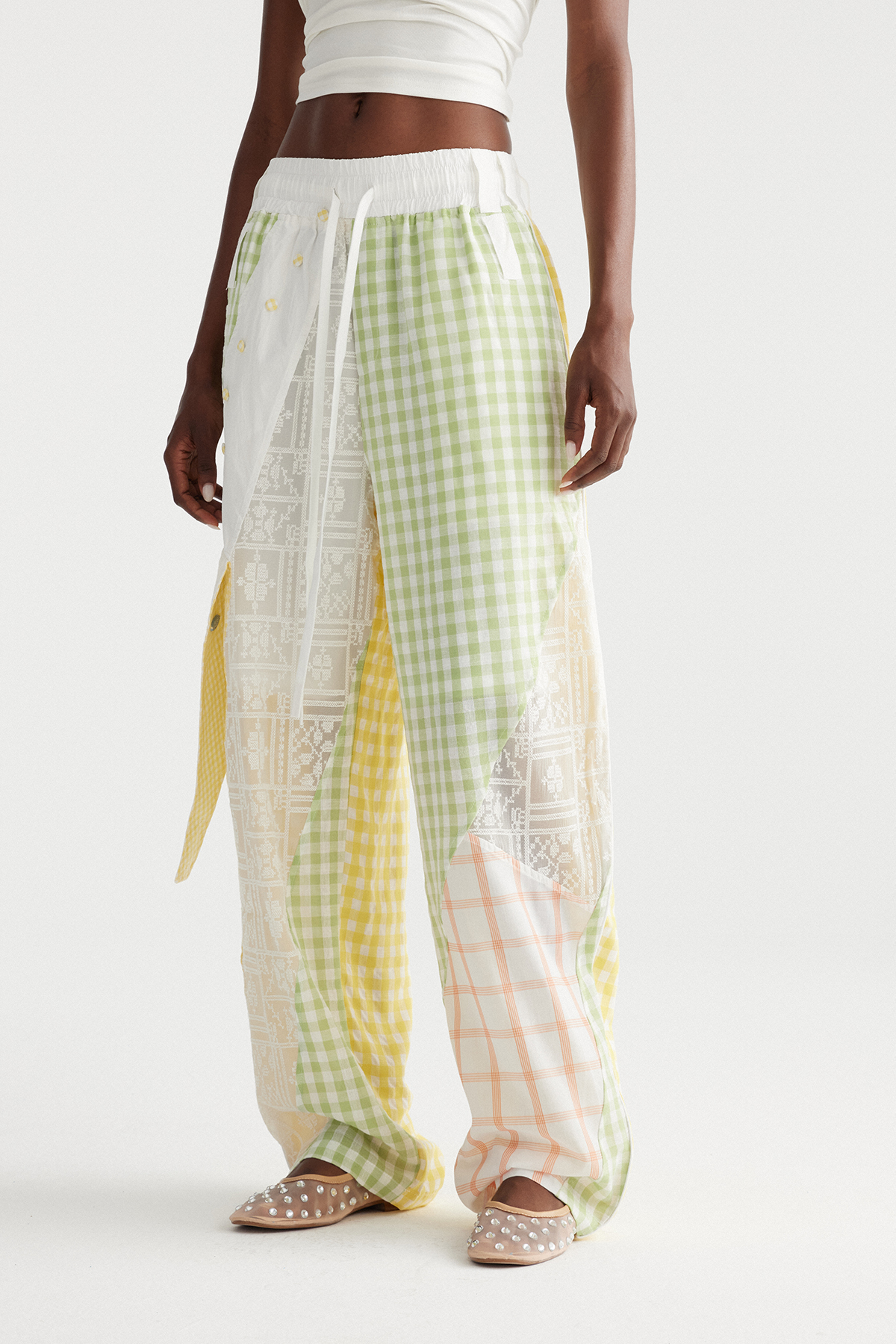 Henrikki Grid Patchwork Pants