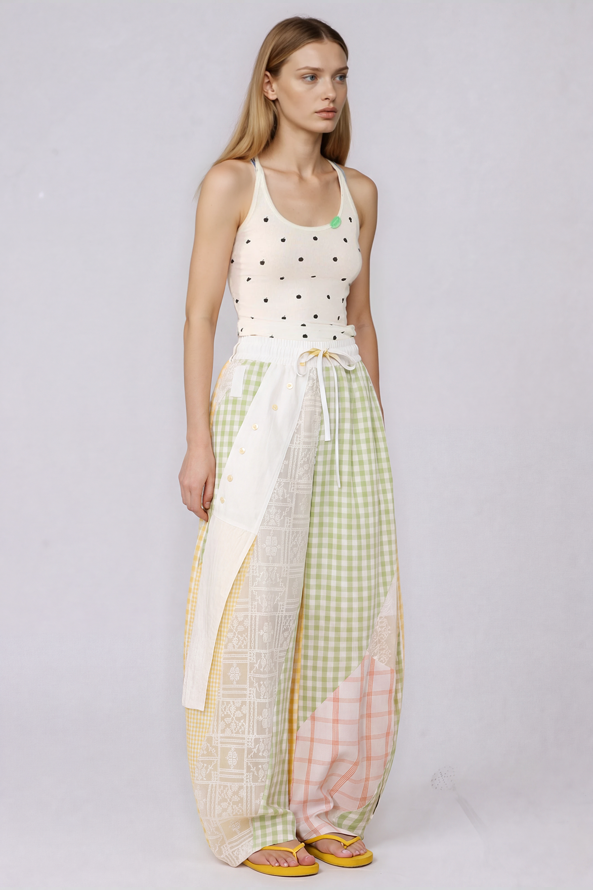 Henrikki Grid Patchwork Pants