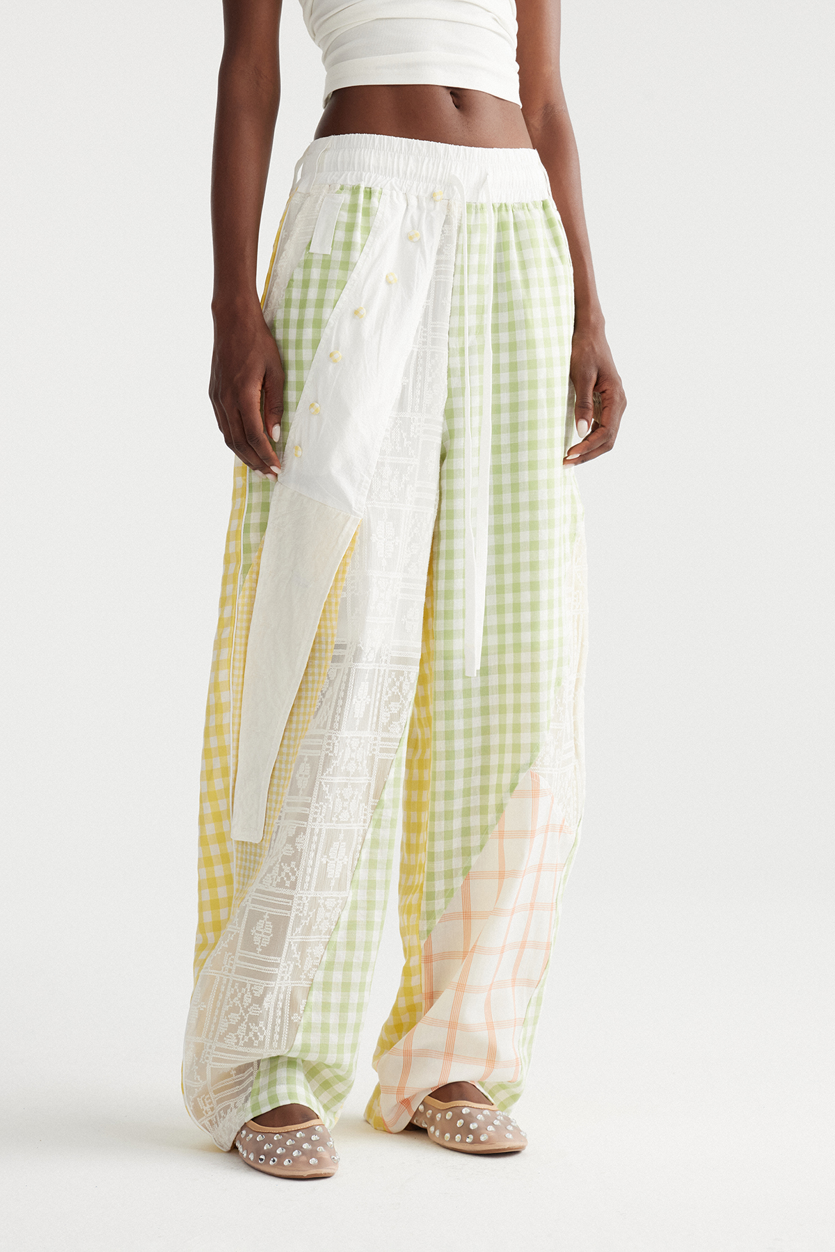 Henrikki Grid Patchwork Pants