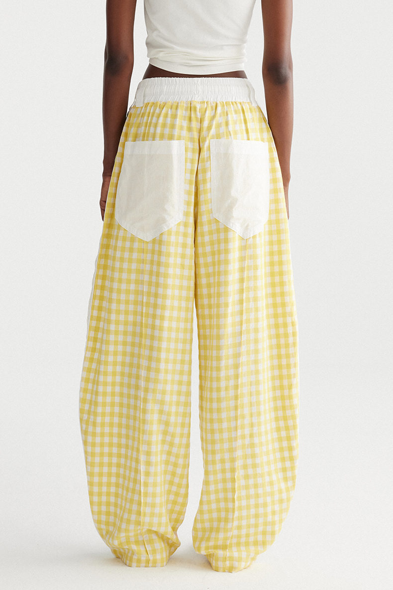 Henrikki Grid Patchwork Pants