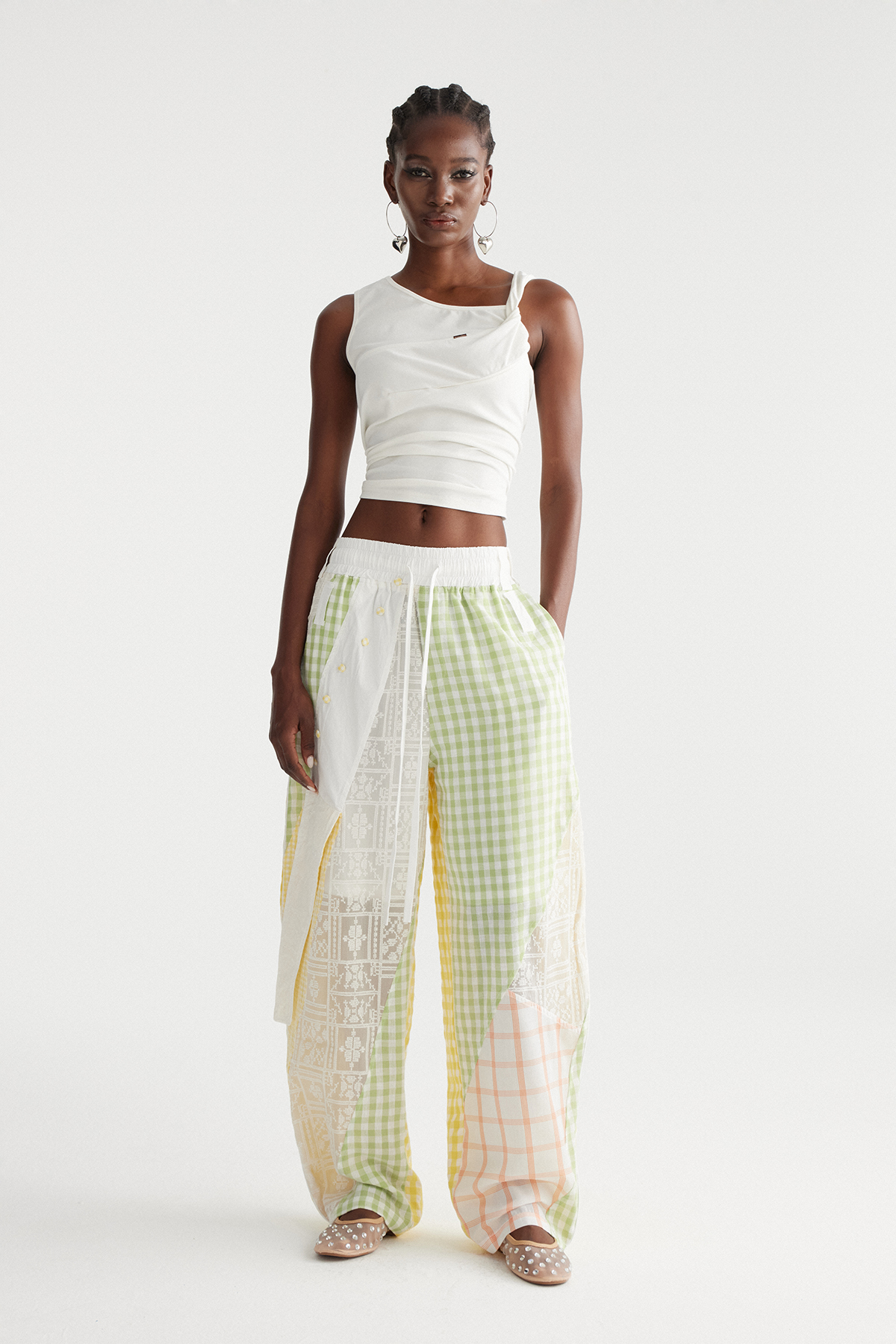 Henrikki Grid Patchwork Pants