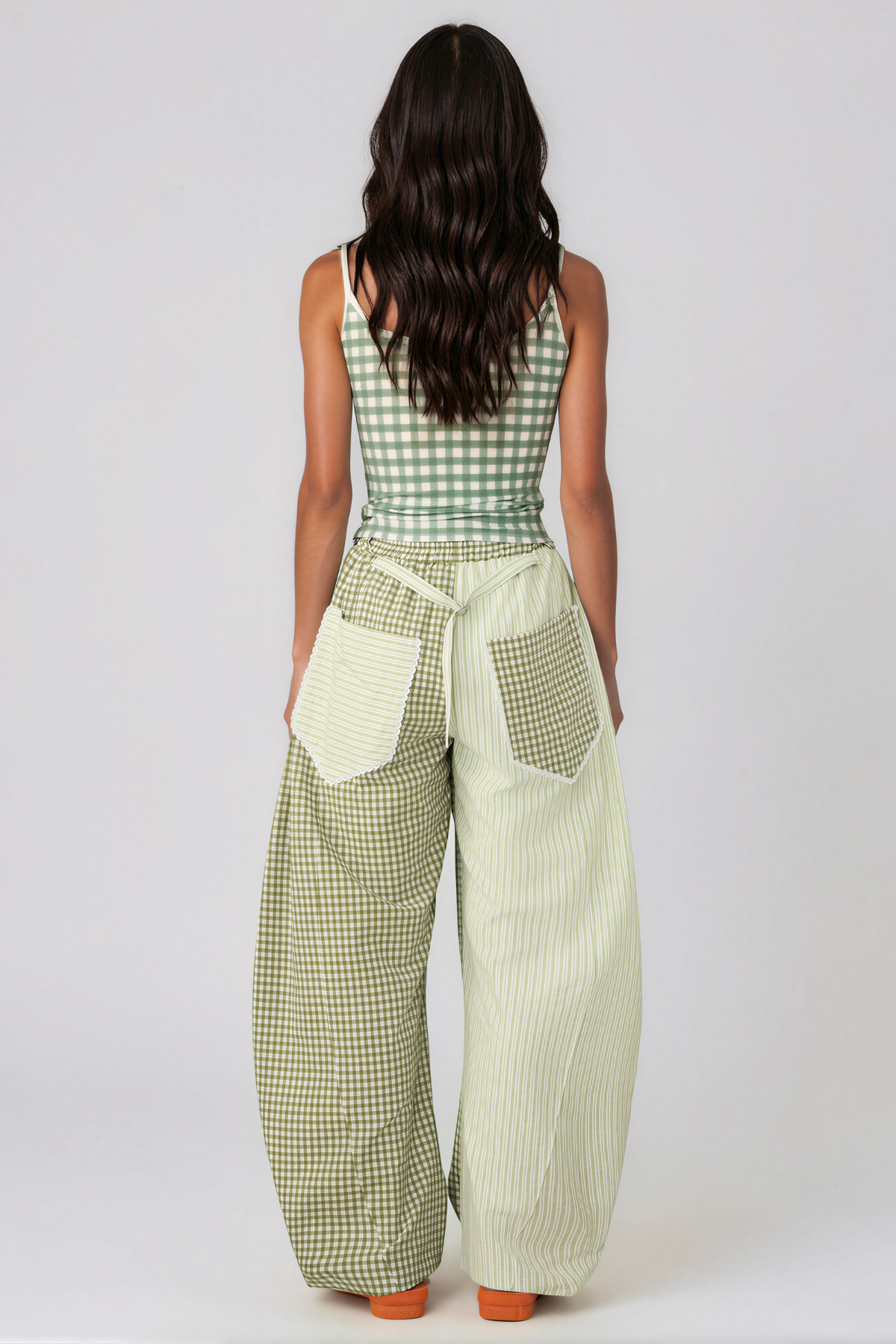 Henrikki Grid Stripe Baggy Pants