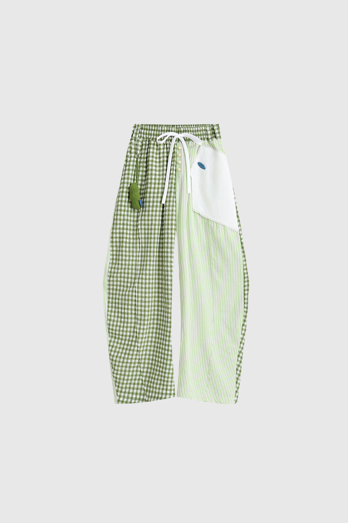 Henrikki Grid Stripe Baggy Pants