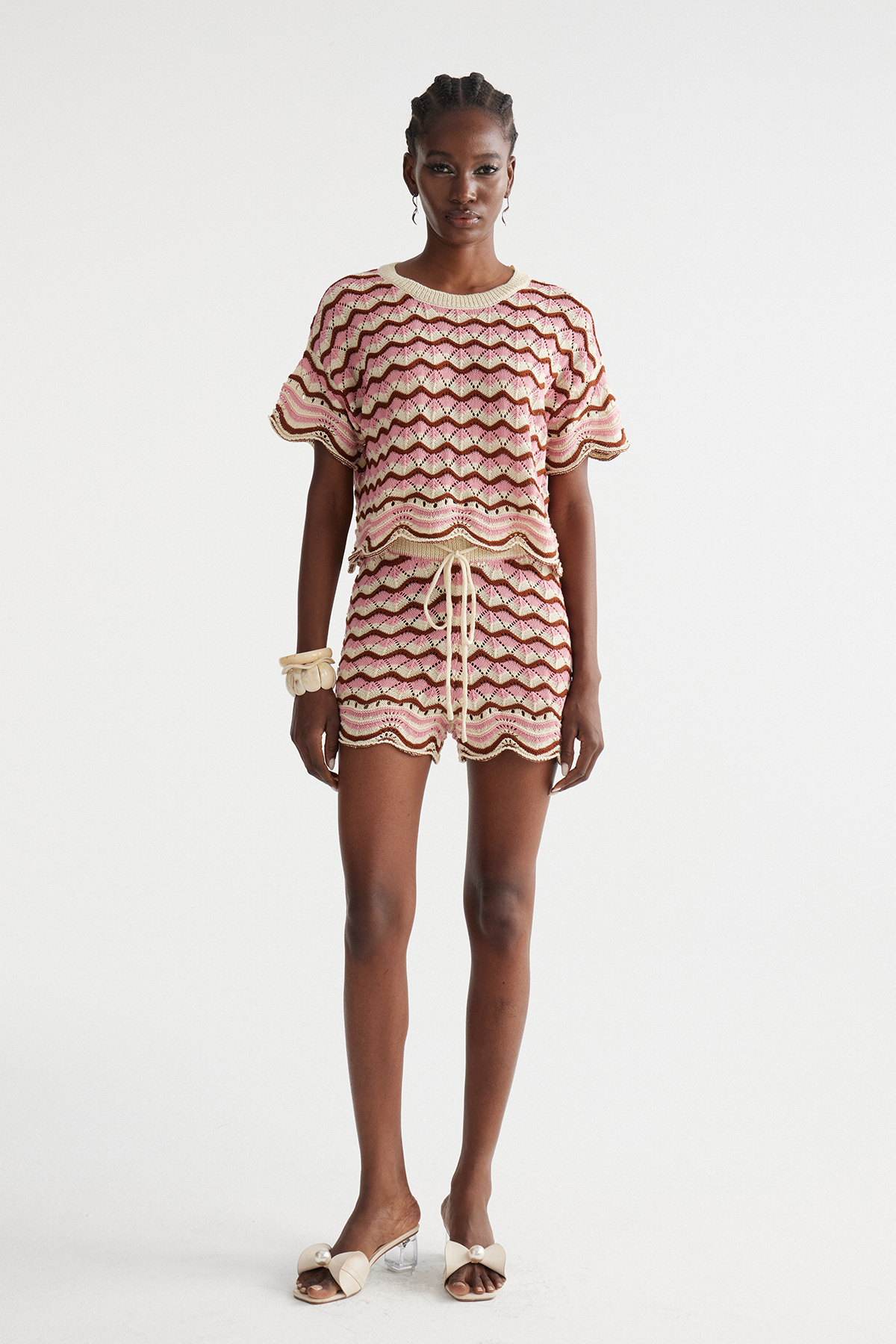 Henry Stripe Knit Shorts Set