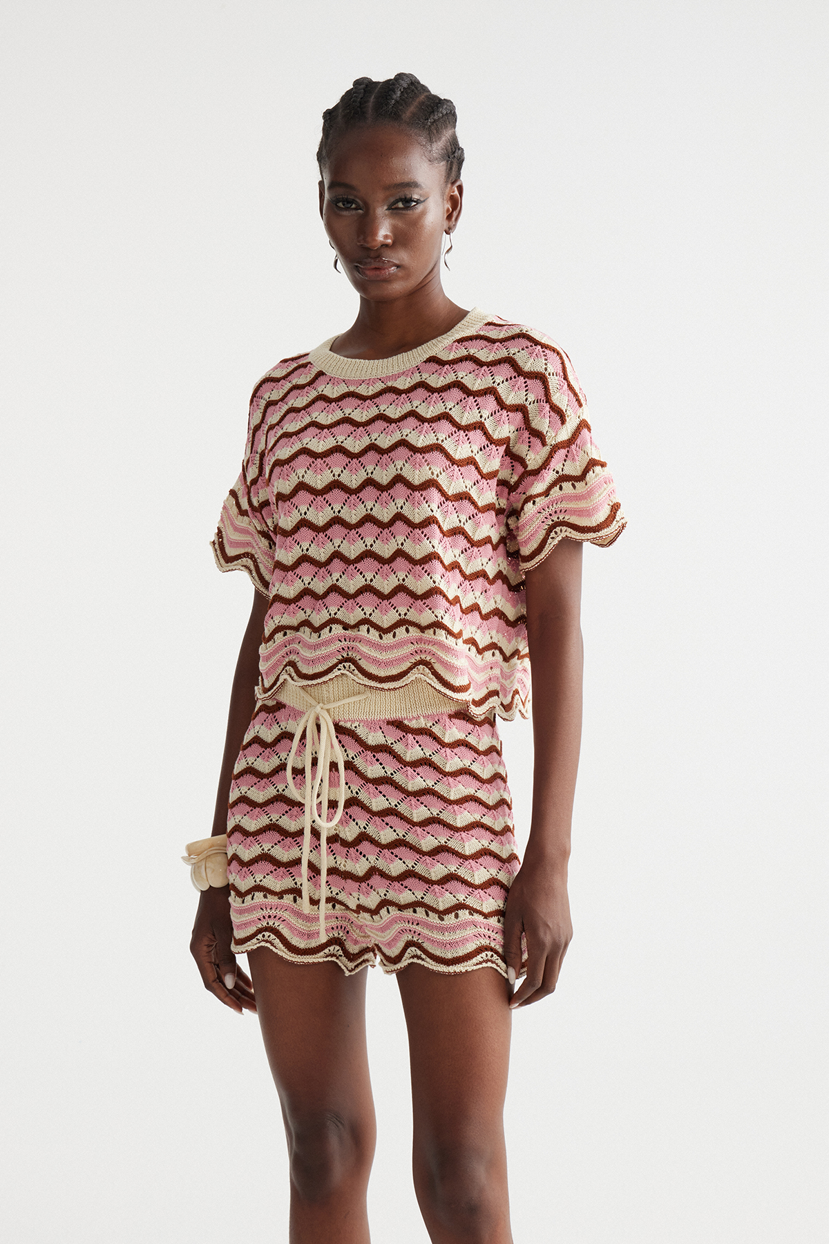 Henry Stripe Knit Shorts Set