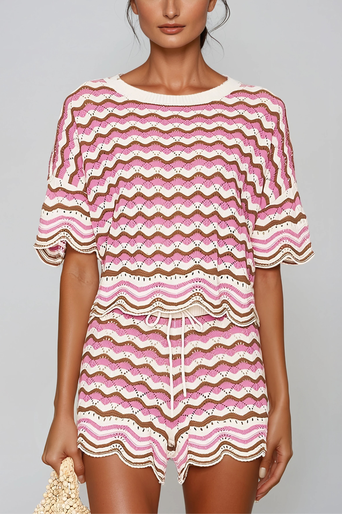 Henry Stripe Knit Shorts Set