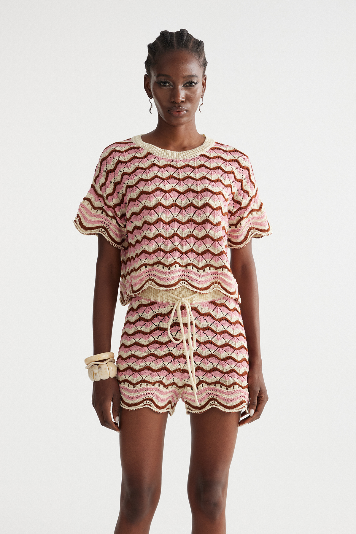 Henry Stripe Knit Shorts Set