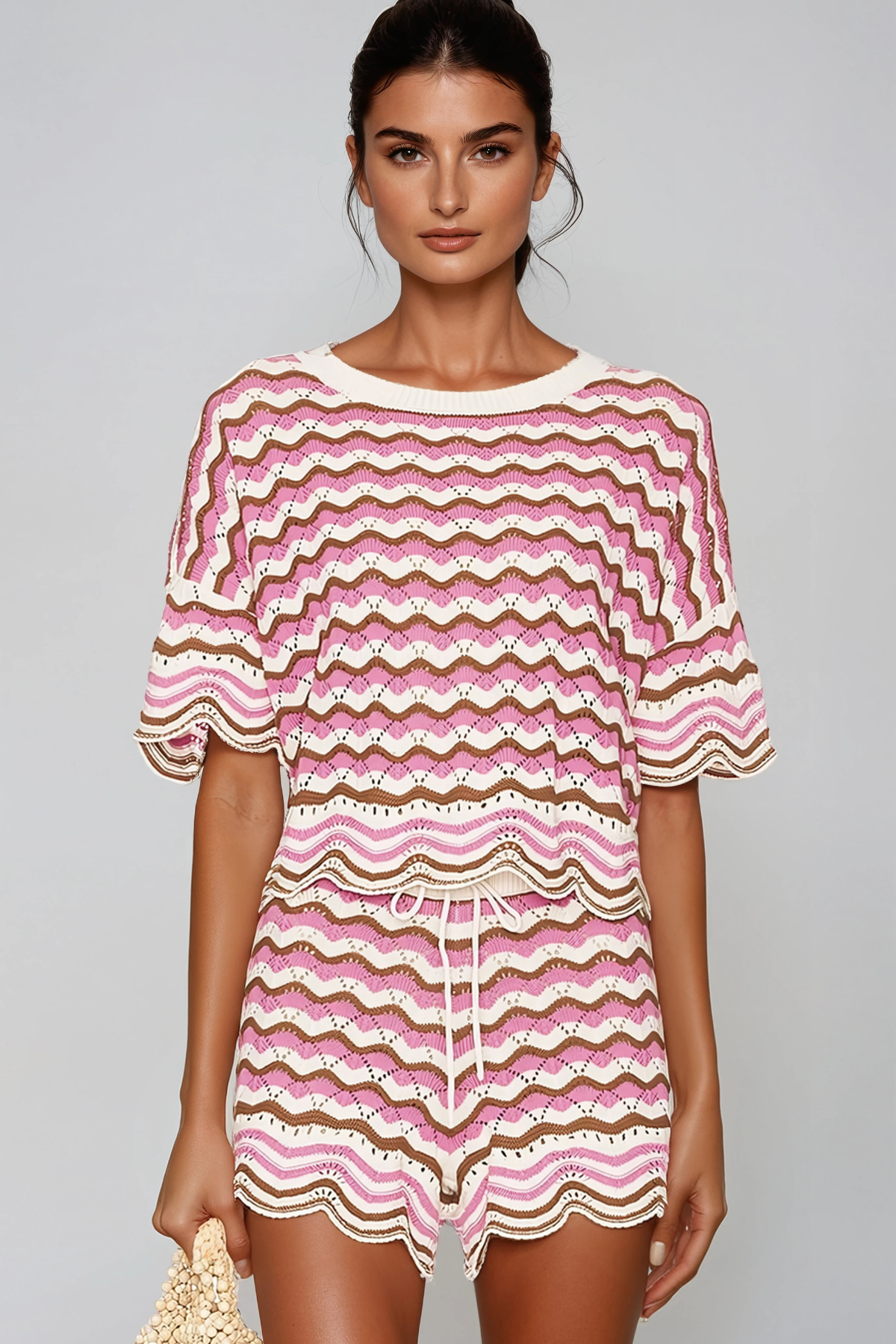 Henry Stripe Knit Shorts Set