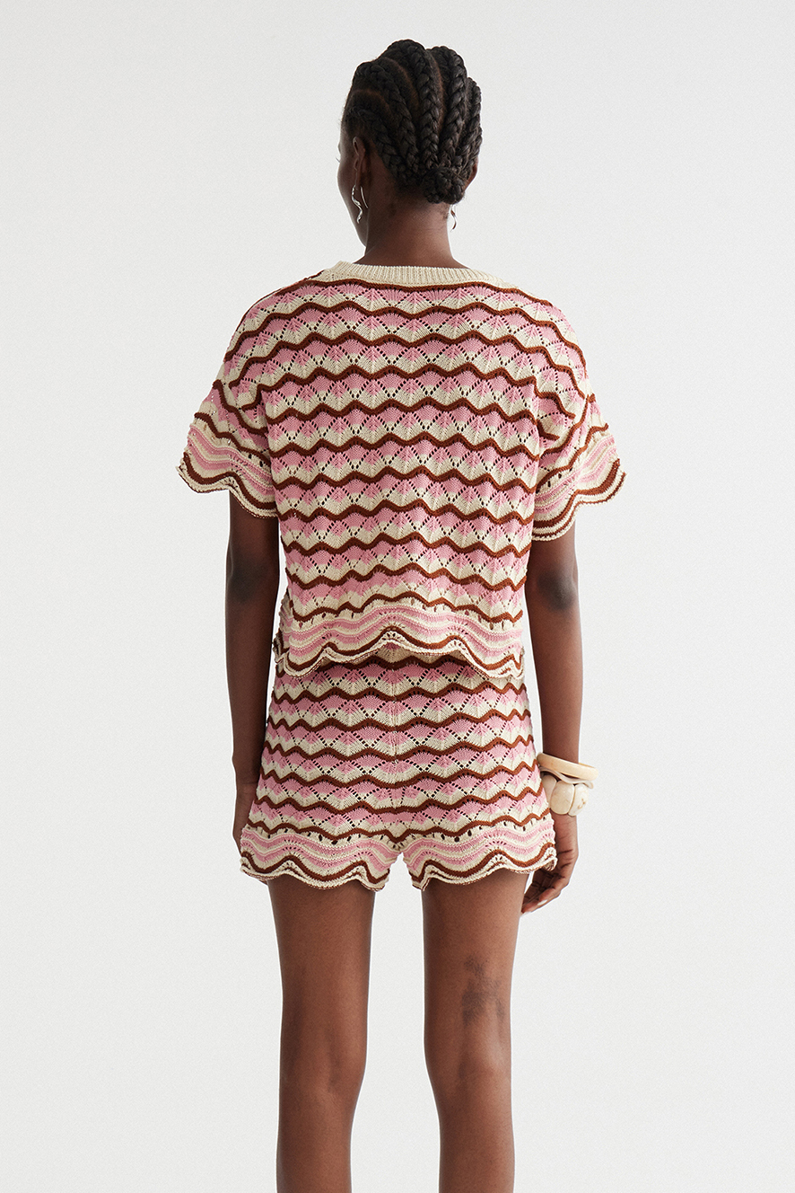 Henry Stripe Knit Shorts Set