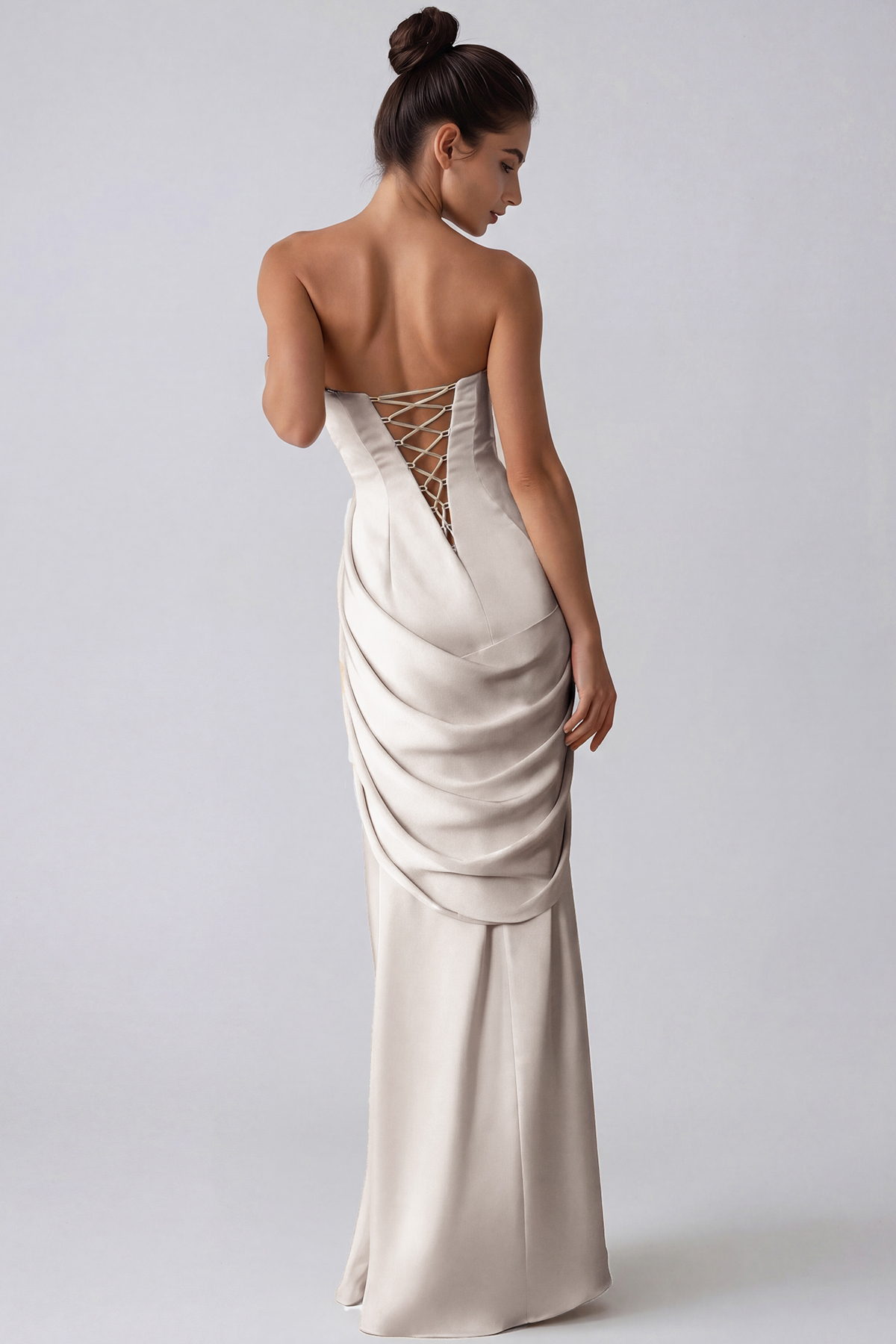Herbie Satin Ruch Maxi Dress