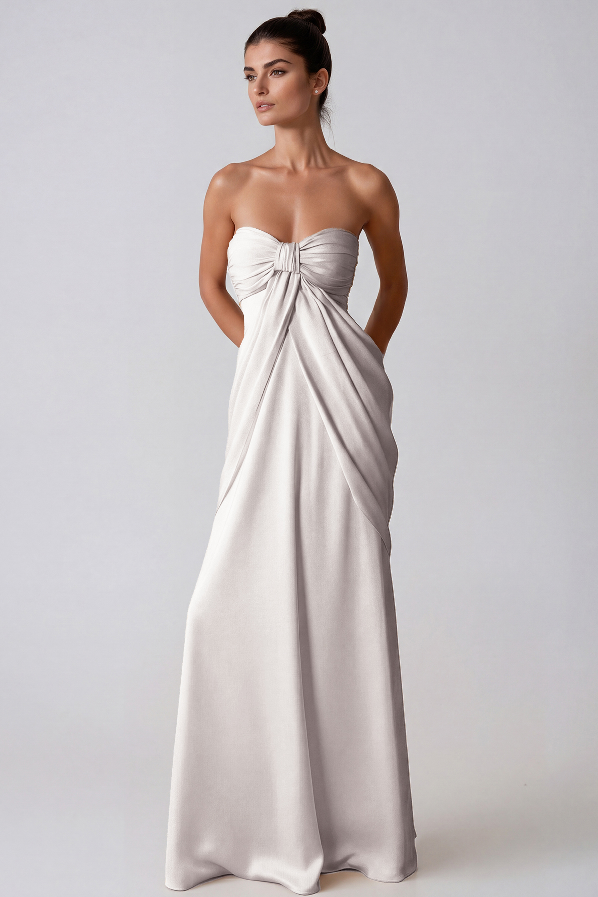 Herbie Satin Ruch Maxi Dress
