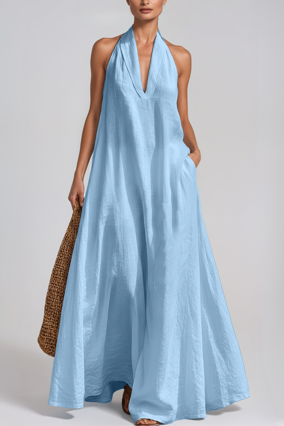 Hermannus Halter Neck Oversized Maxi Dress