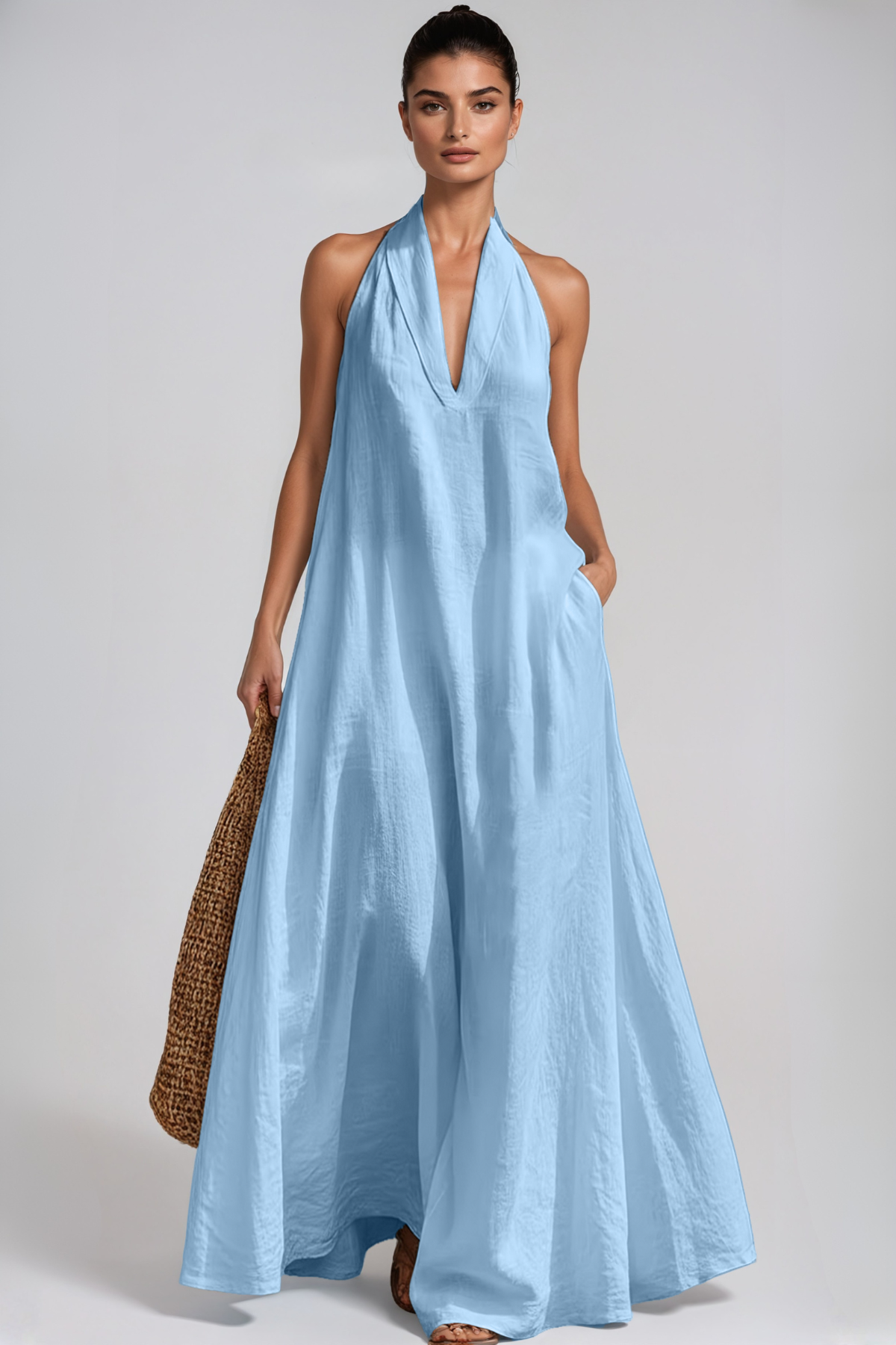 Hermannus Halter Neck Oversized Maxi Dress