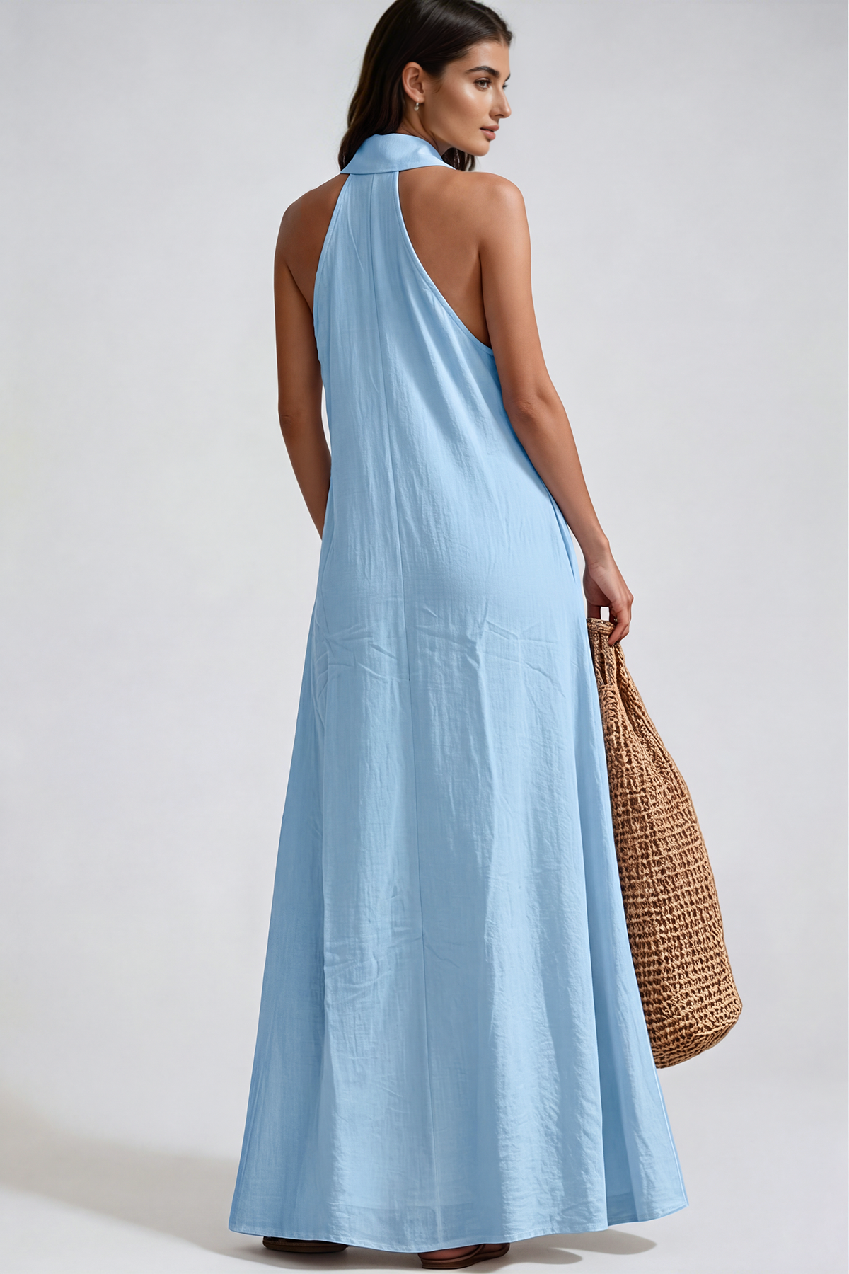 Hermannus Halter Neck Oversized Maxi Dress