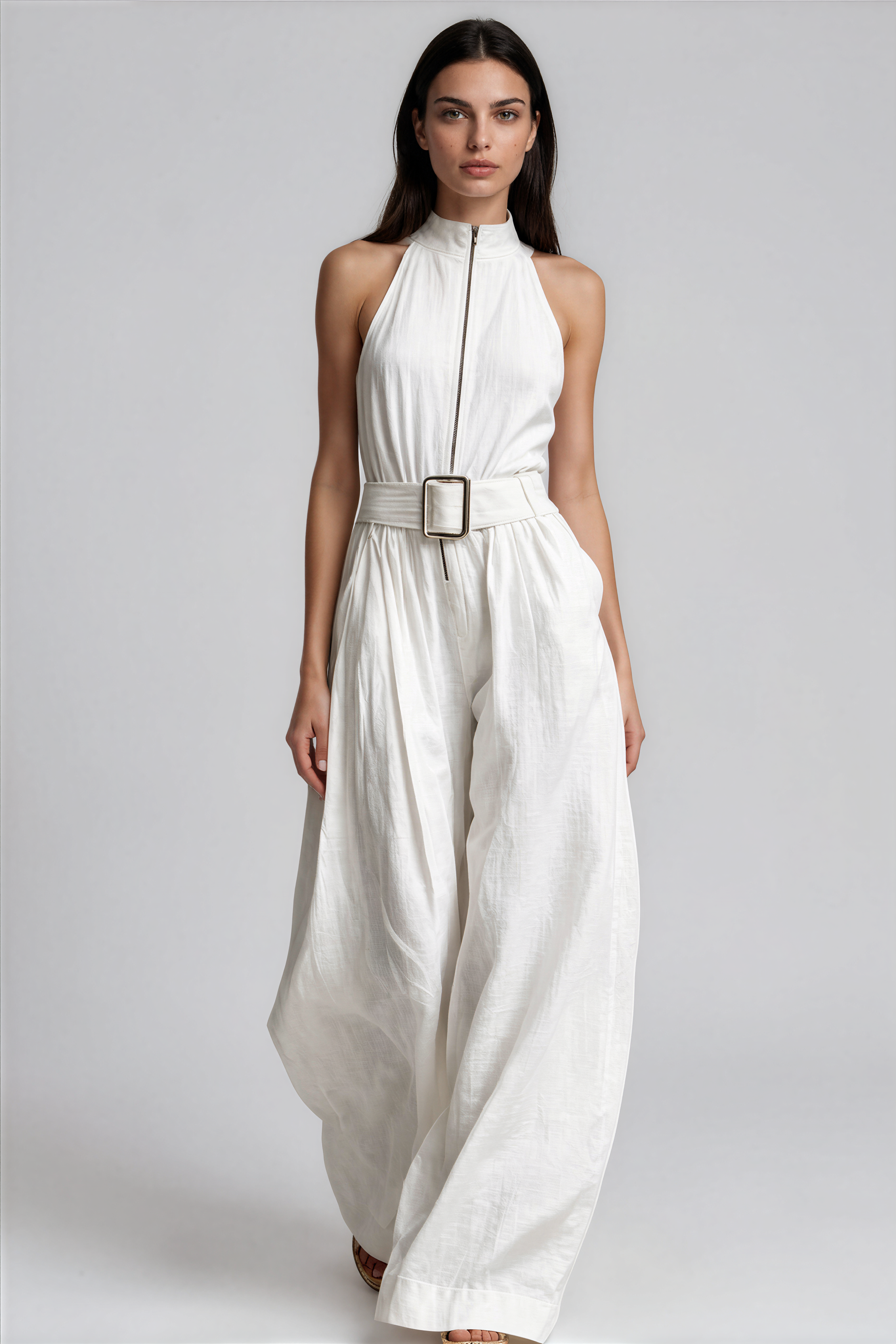 Hermanus Halter Neck Ruch Belt Jumpsuit